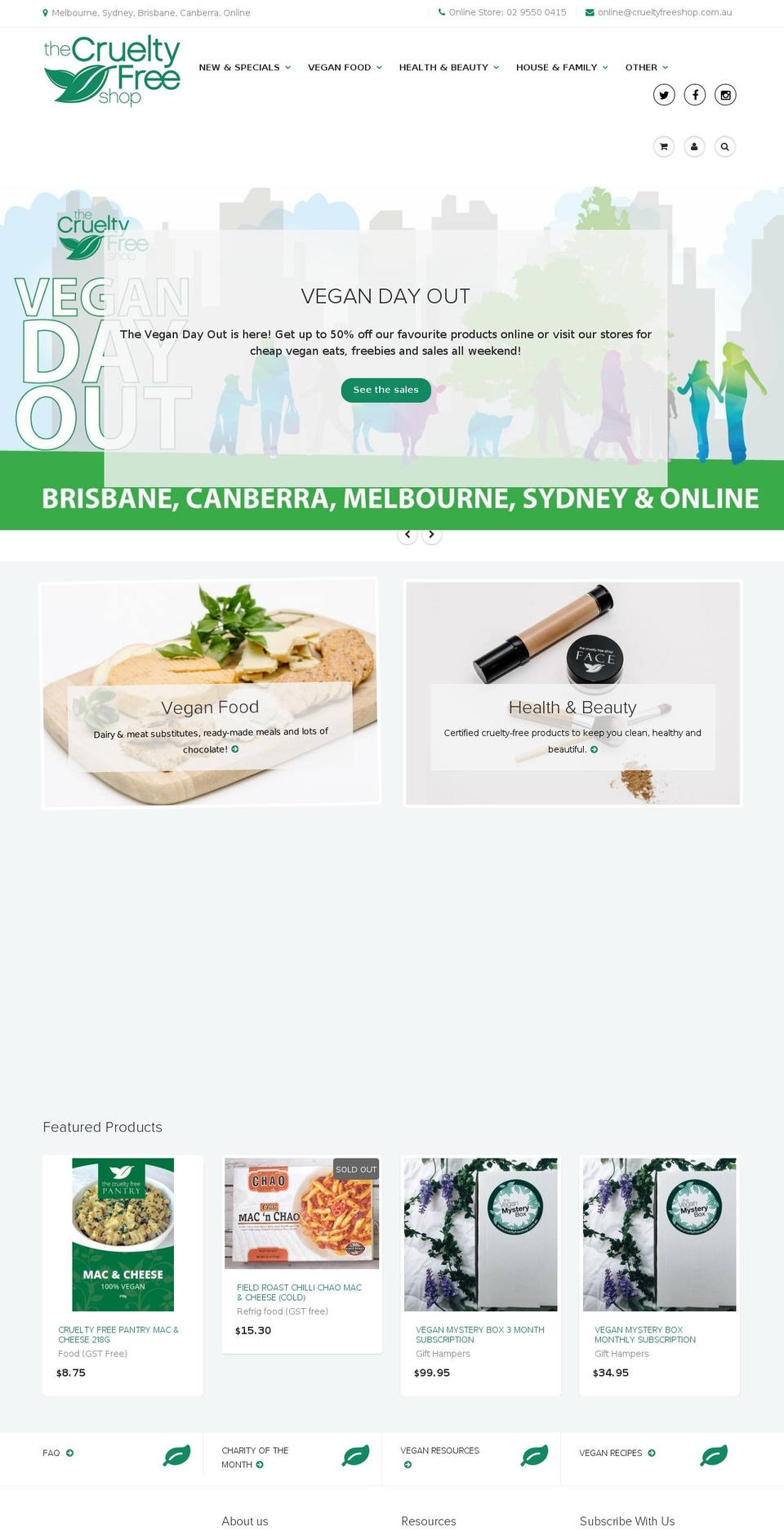 veganstoreonline.com.au shopify website screenshot