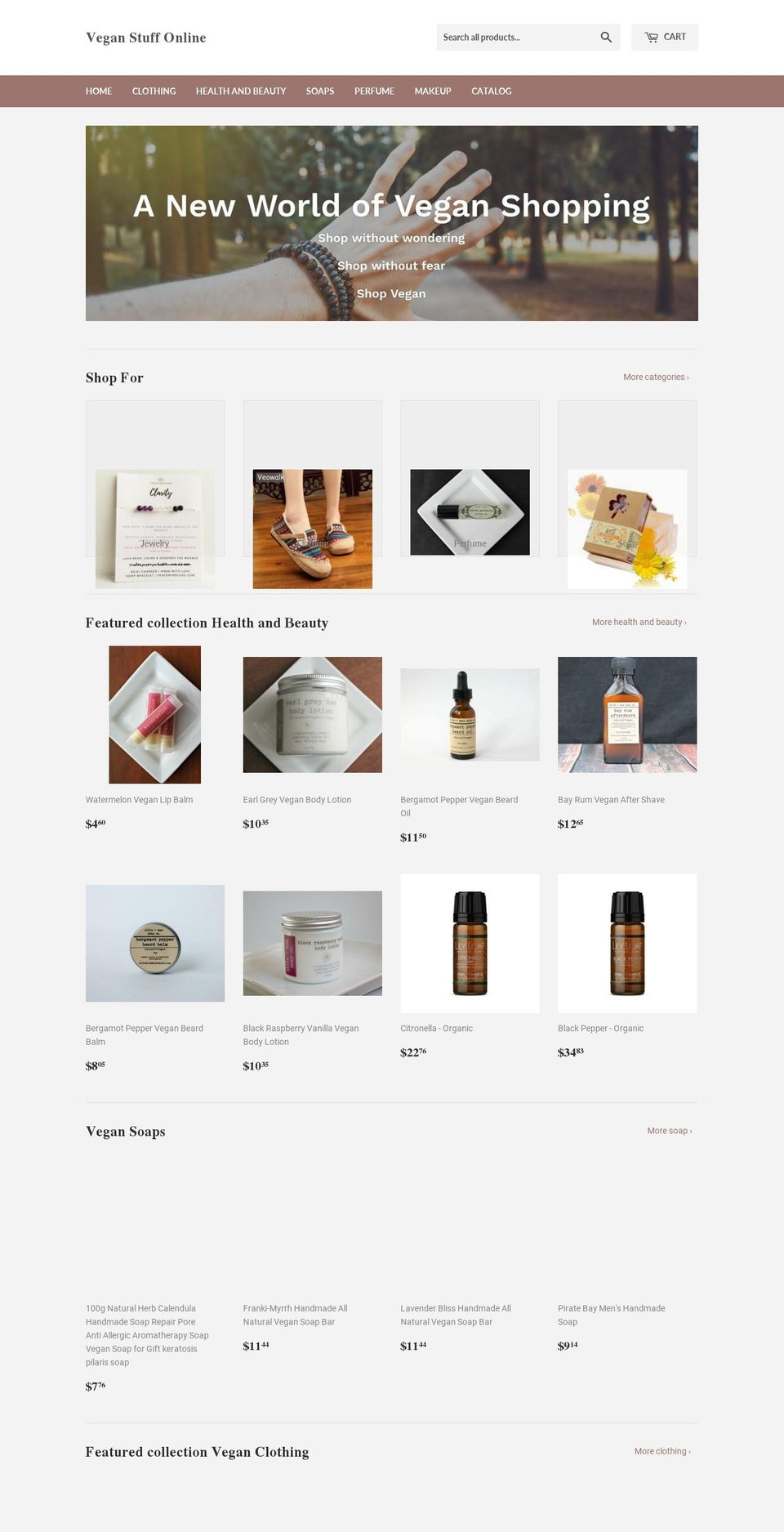 veganstuffonline.com — Shopify storefront screenshot