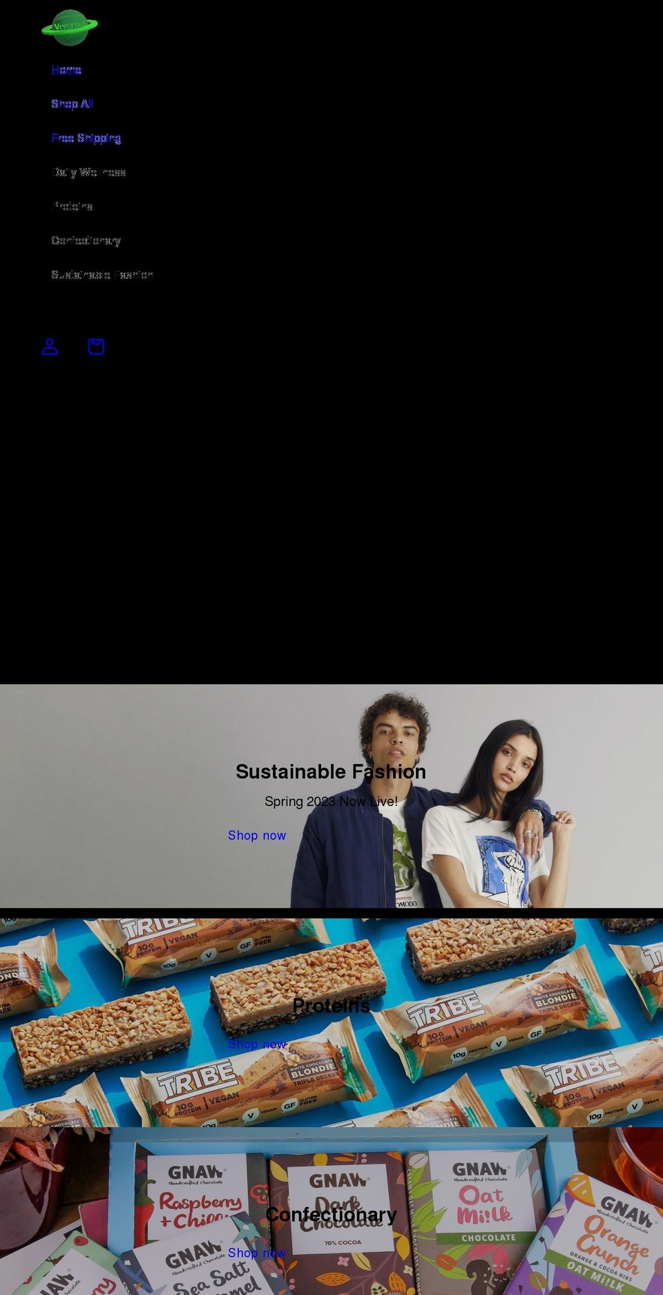 vegansus.com shopify website screenshot
