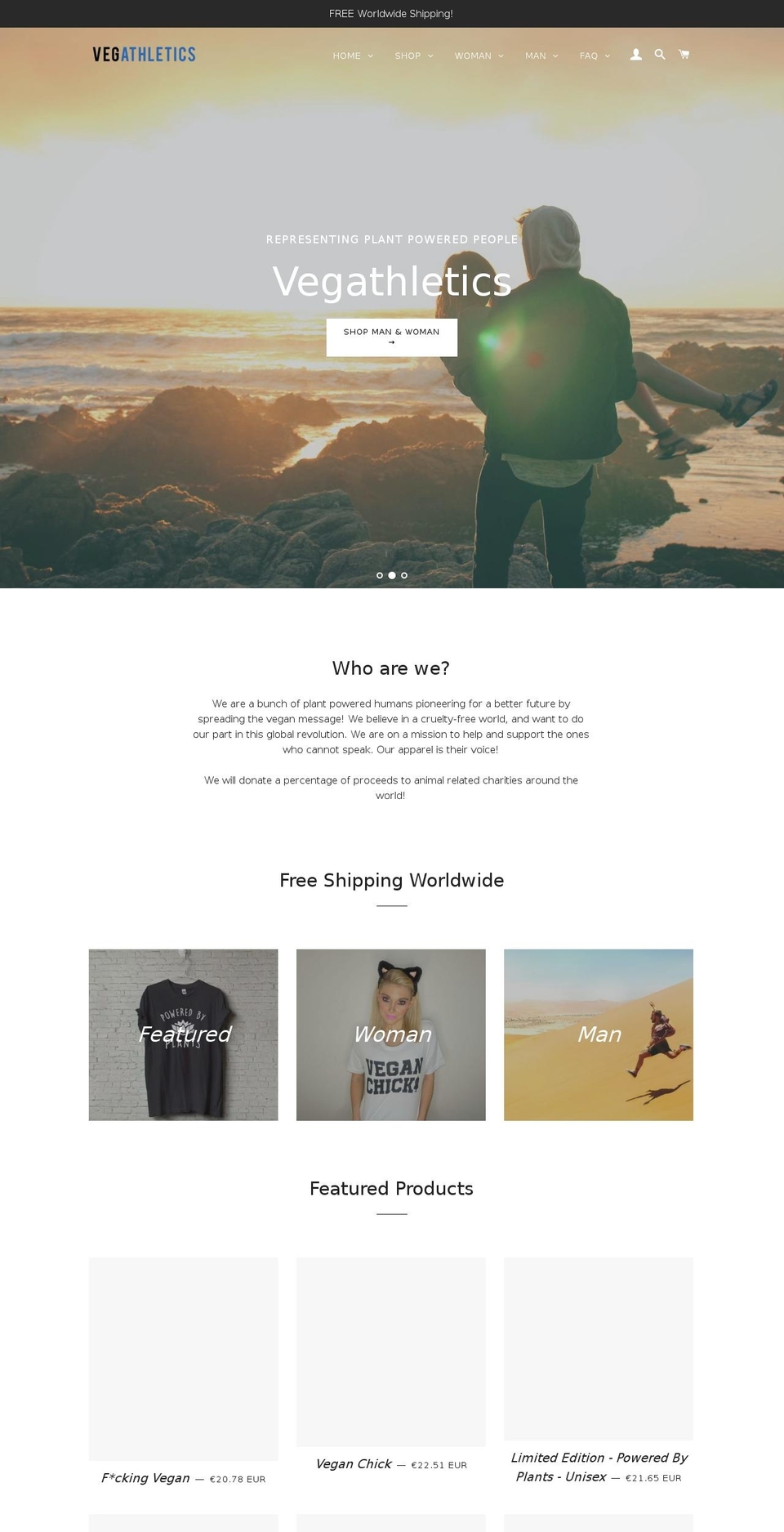 vegathletics.com — Shopify storefront screenshot