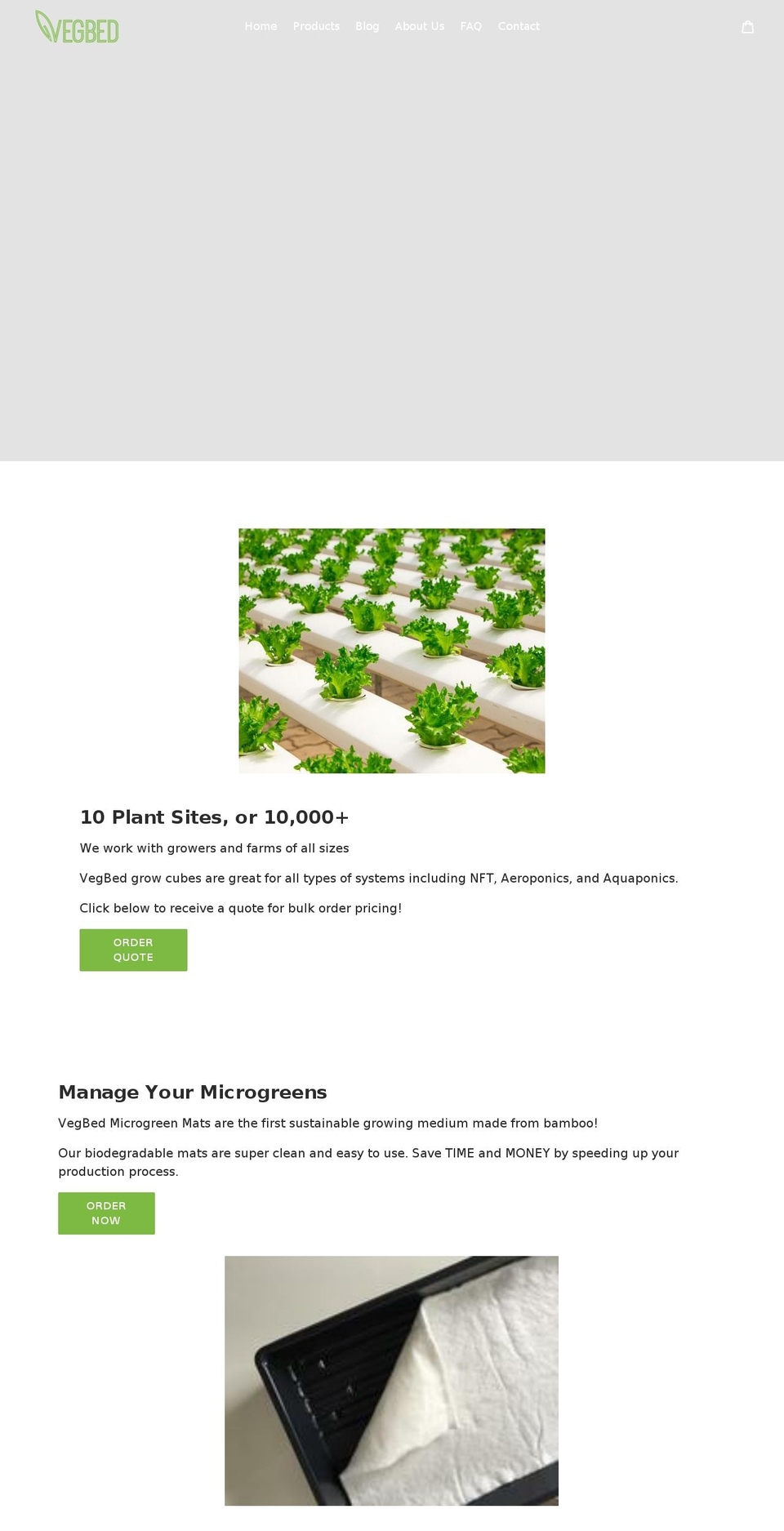 vegbed.com — Shopify storefront screenshot