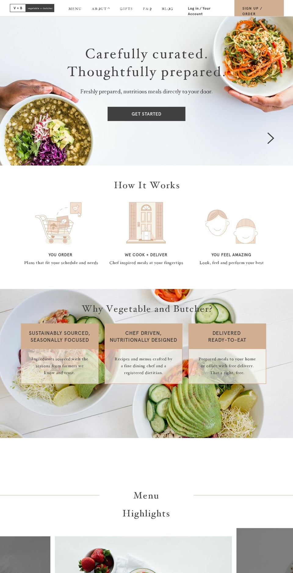 vegetableandbutcher.com shopify website screenshot