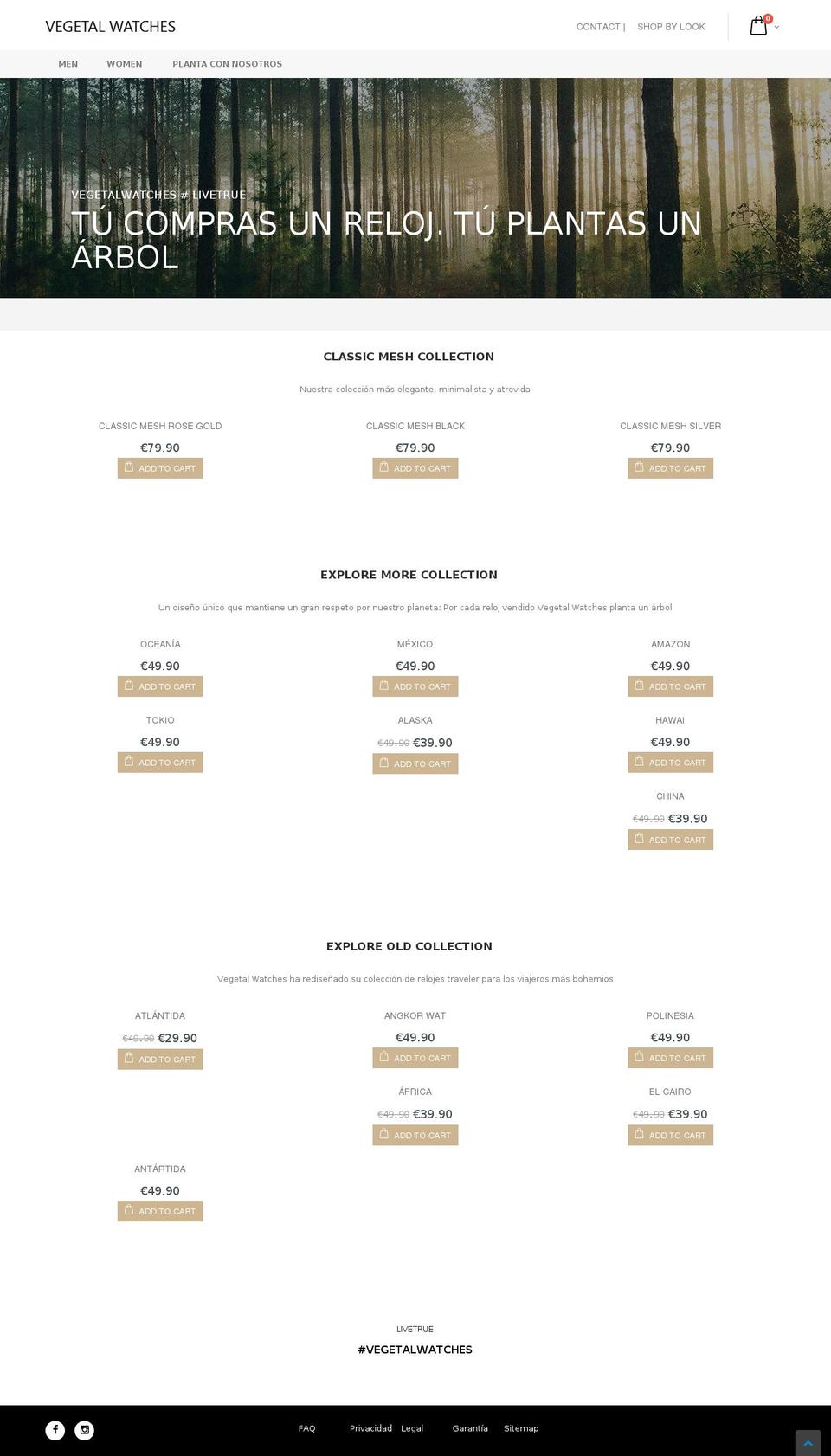 vegetalwatches.com — Shopify storefront screenshot