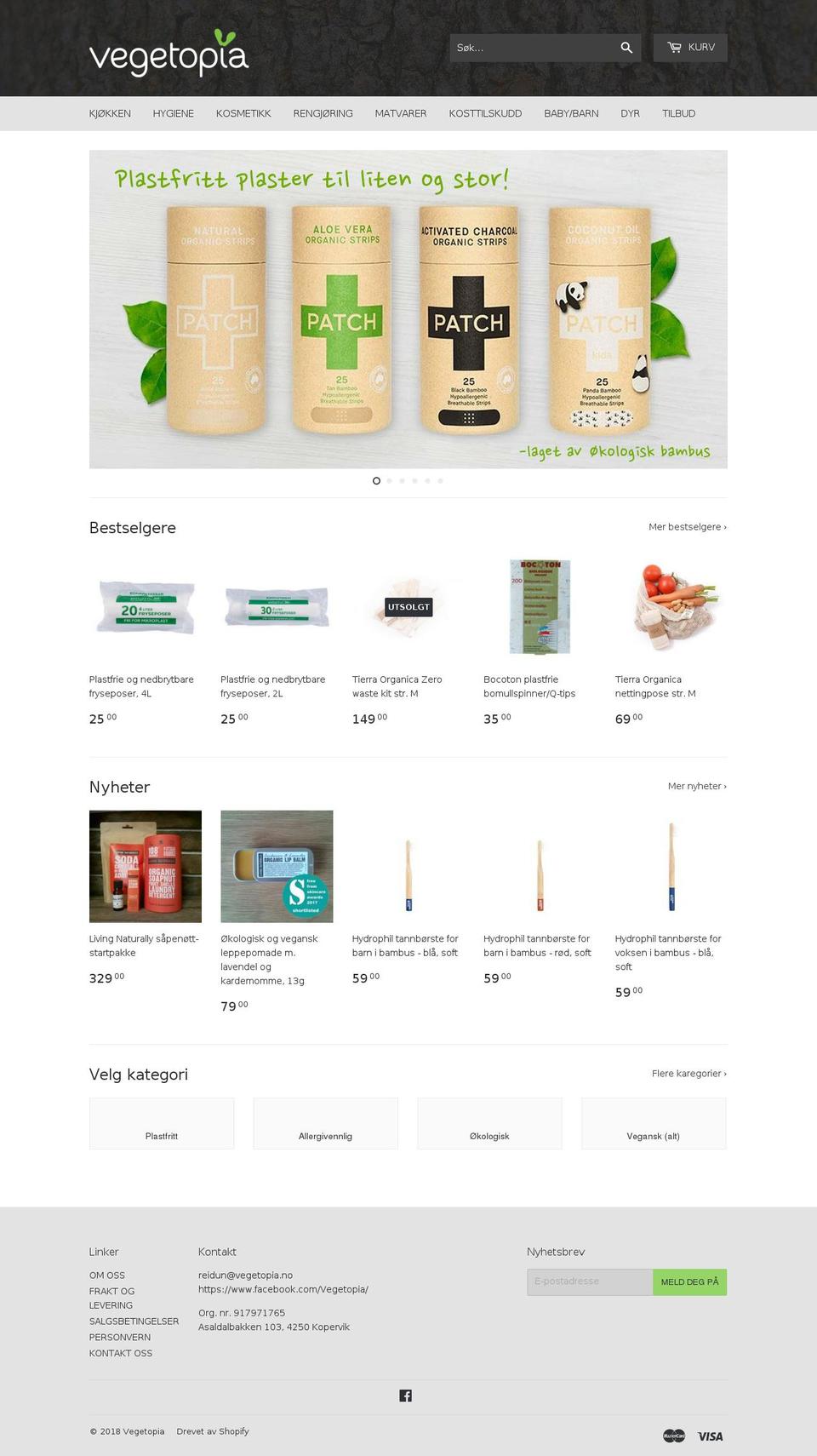 vegetopia.no shopify website screenshot