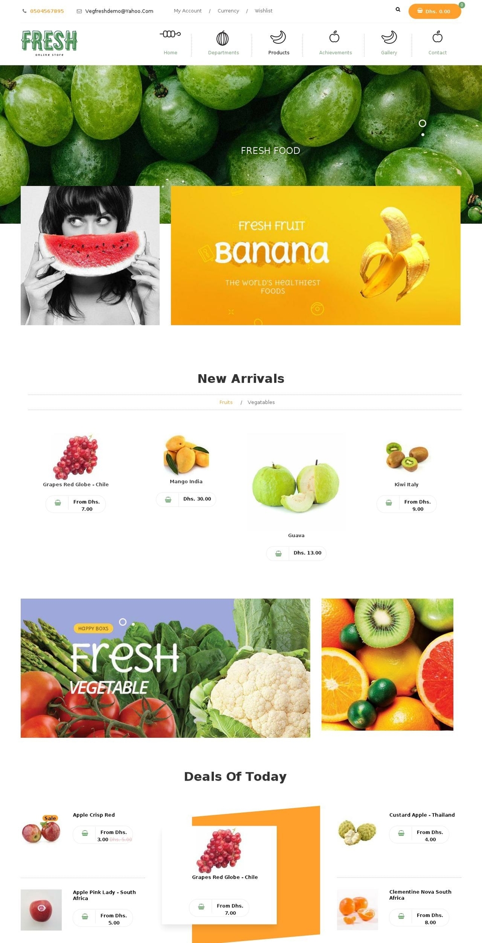 home1 Shopify theme site example vegfreshdemo.com