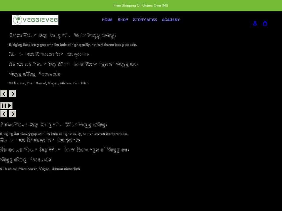 veggievegfoods.com shopify website screenshot