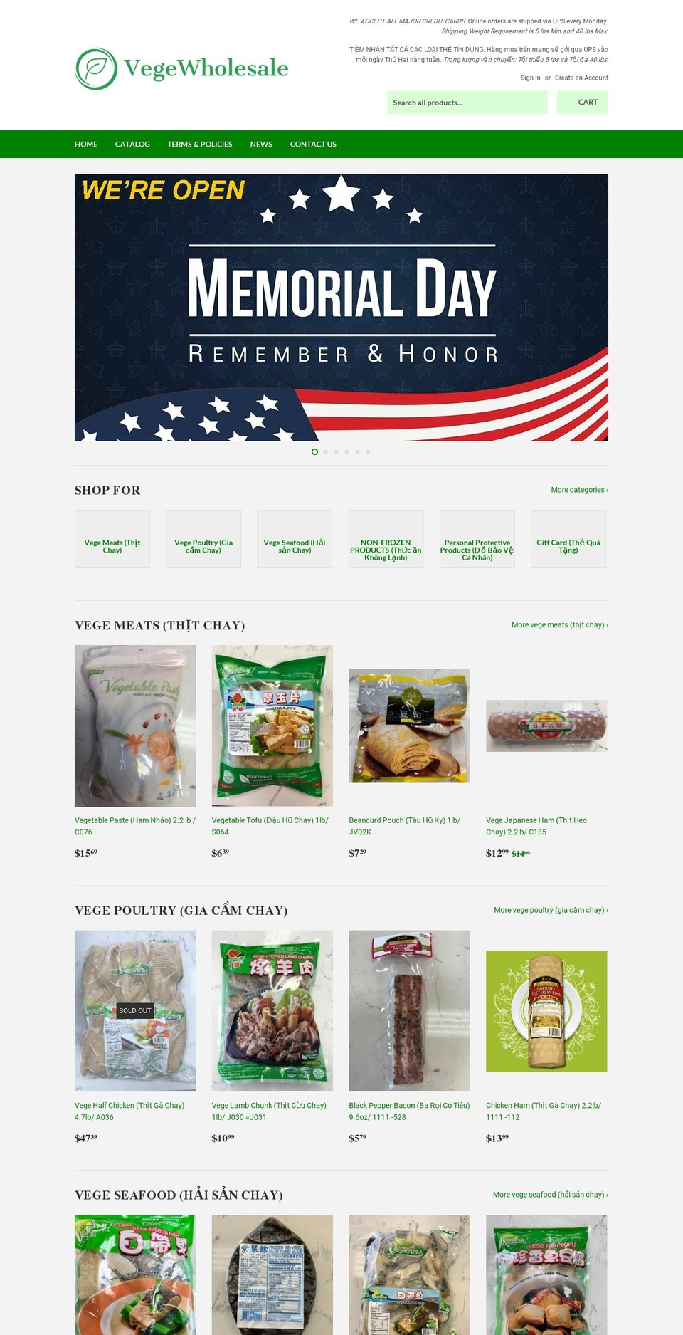 veggiewholesale.com — Shopify storefront screenshot