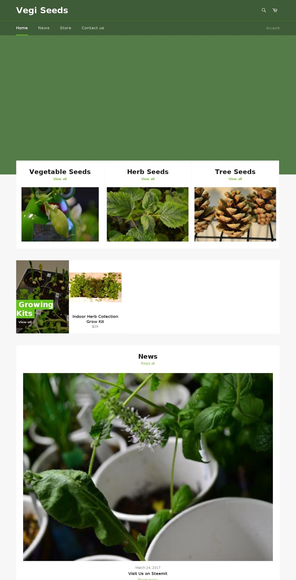 vegiseeds.com shopify website screenshot