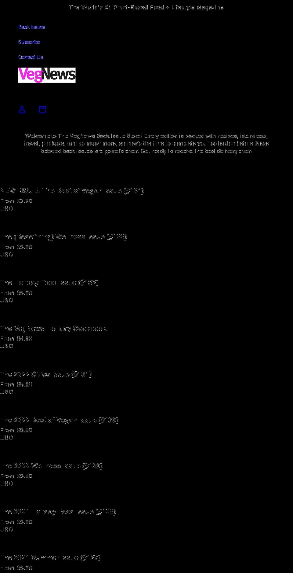 vegnews.myshopify.com shopify website screenshot