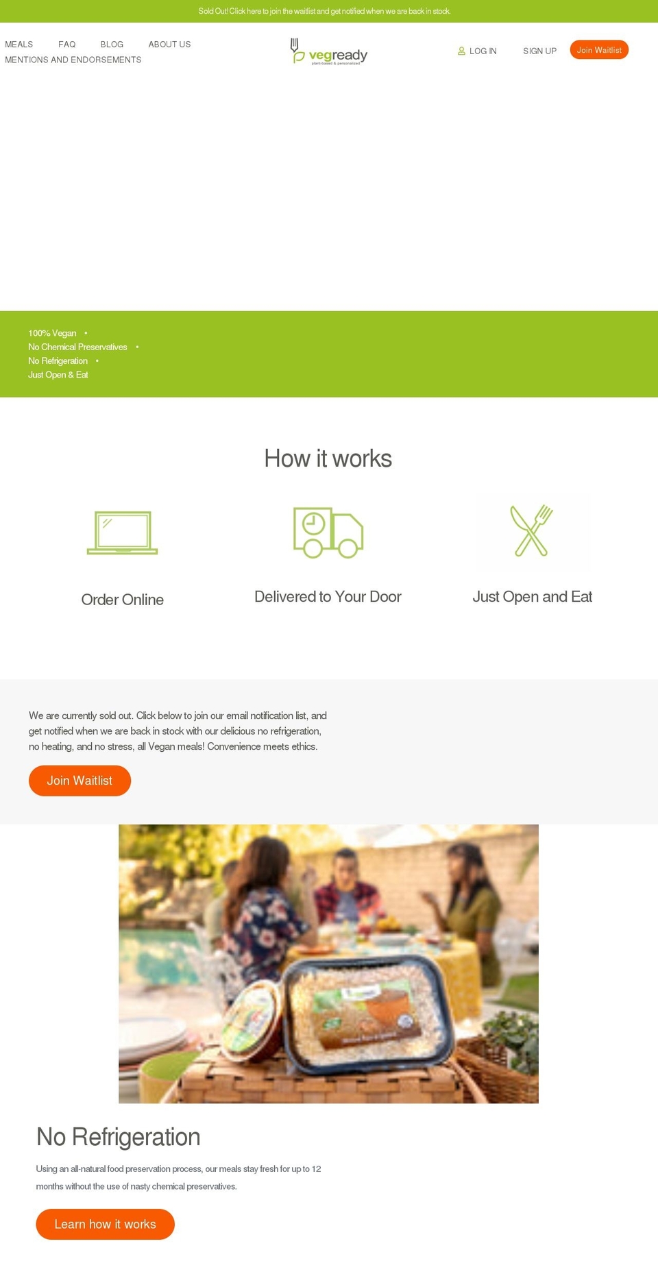 vegready.com shopify website screenshot