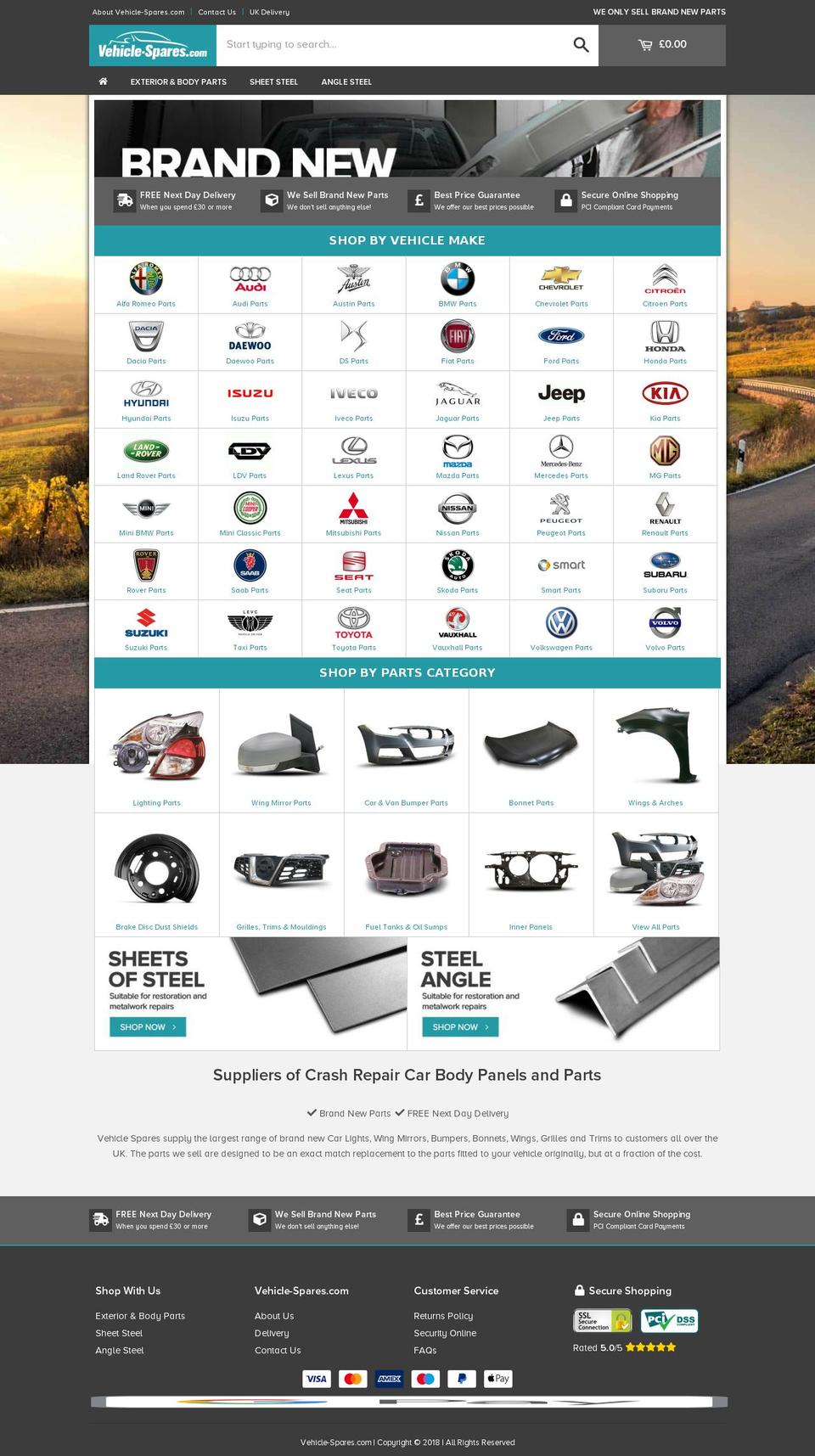 vehicle-spares.com — Shopify storefront screenshot