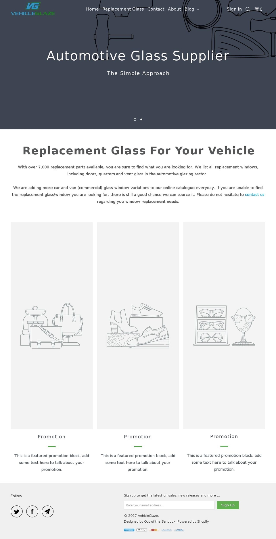 vehicleglaze.co.uk shopify website screenshot