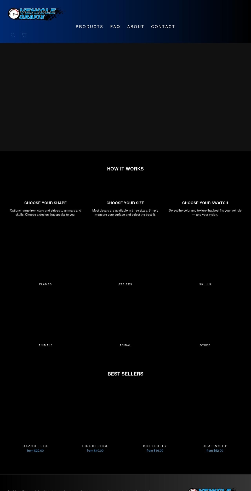 vehiclegrafix.com shopify website screenshot