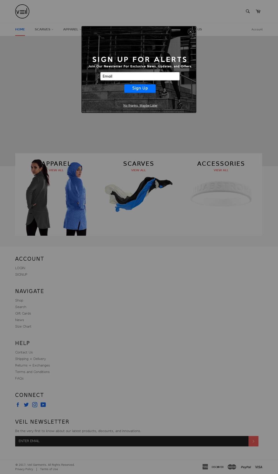 Minimog Shopify theme site example veilgarments.com