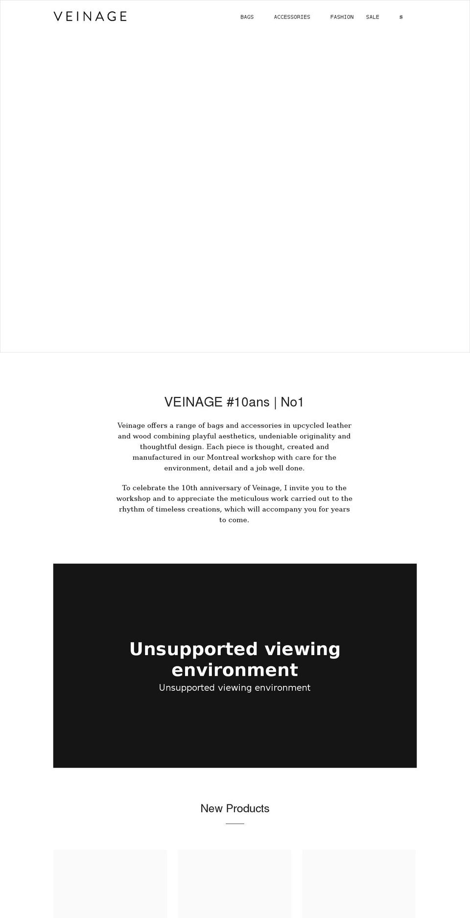 veinage.ca shopify website screenshot