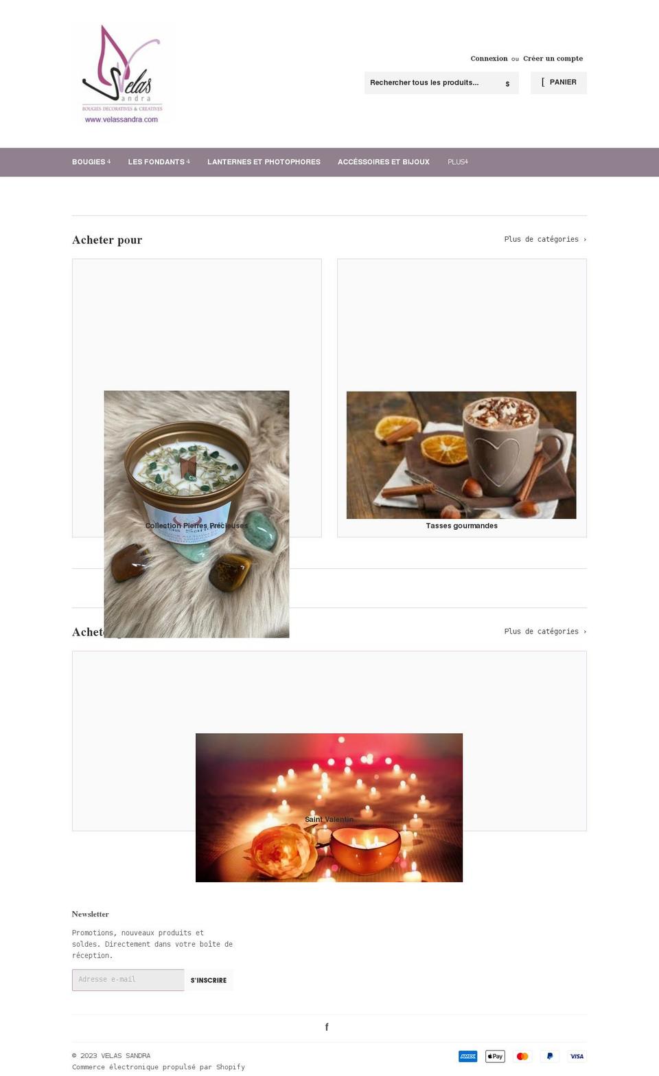 velassandra.com shopify website screenshot