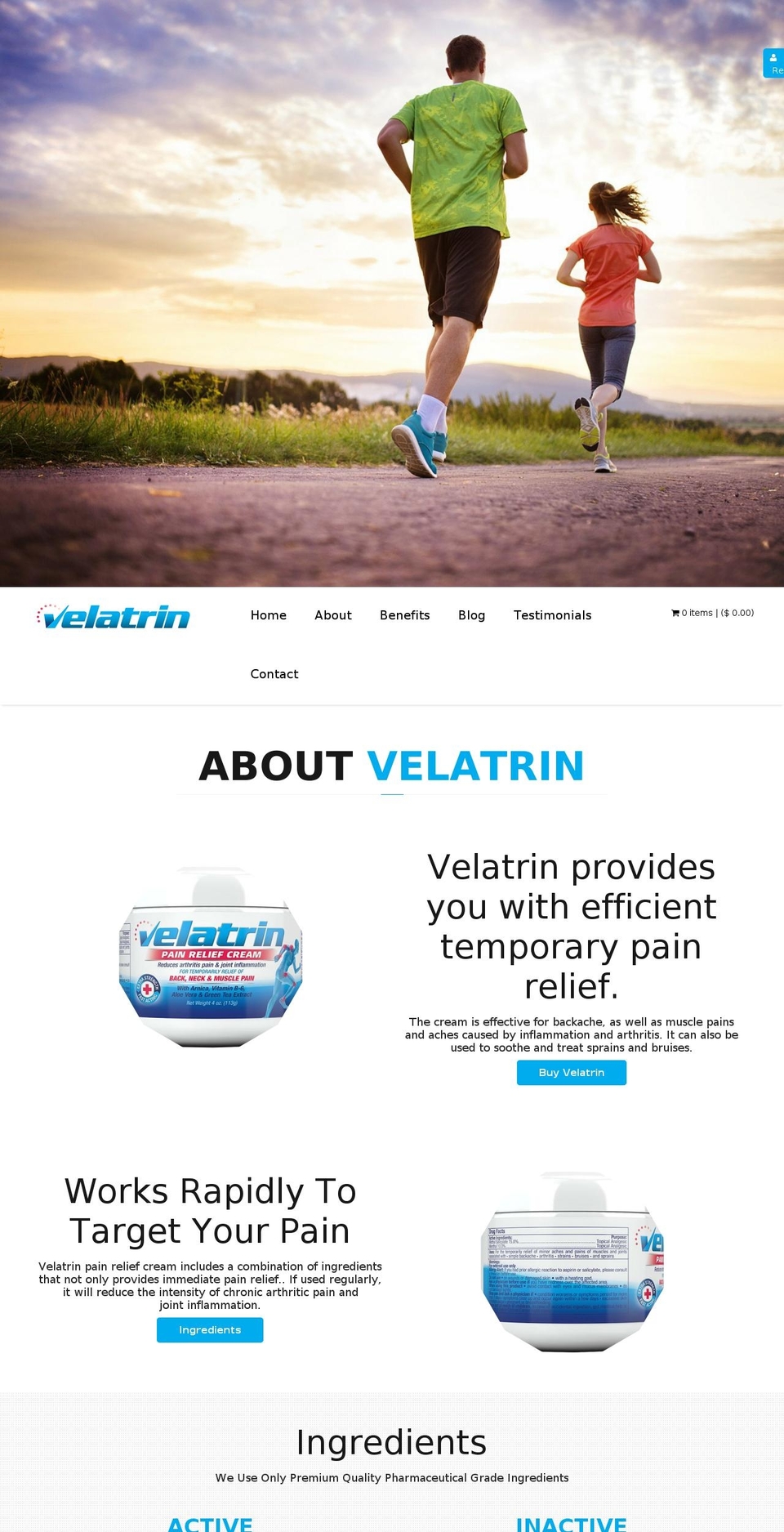 velatrin.com shopify website screenshot