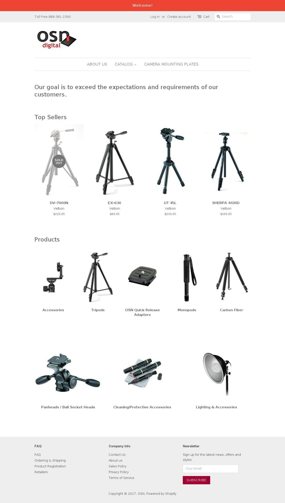 velbontripods.com shopify website screenshot