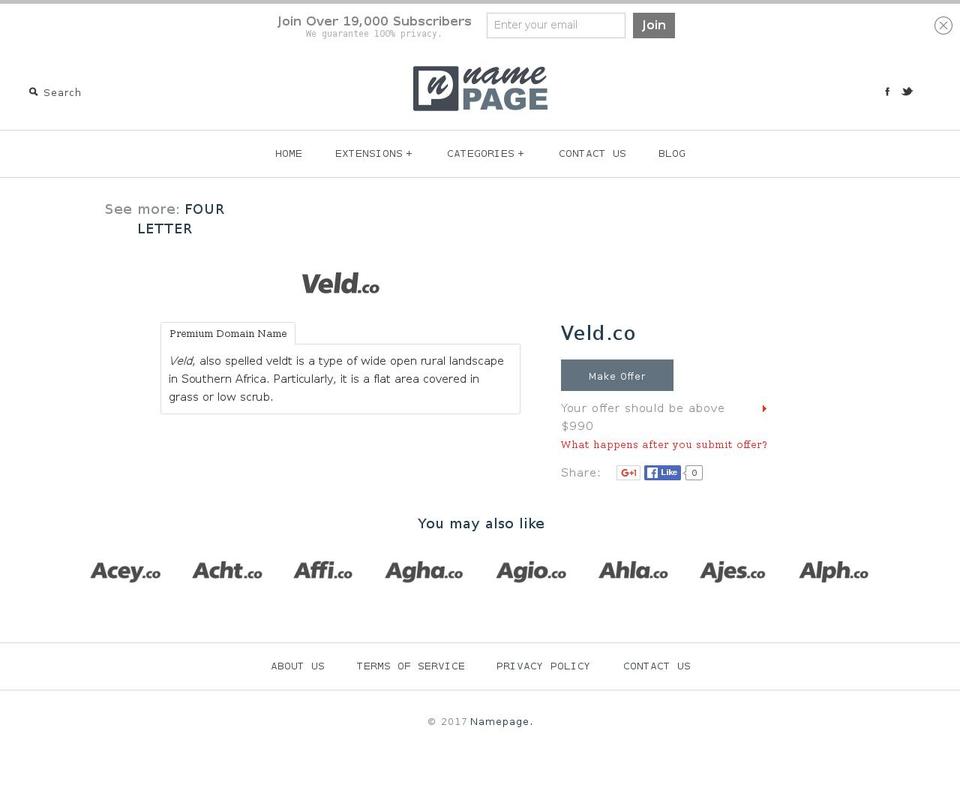 veld.co shopify website screenshot