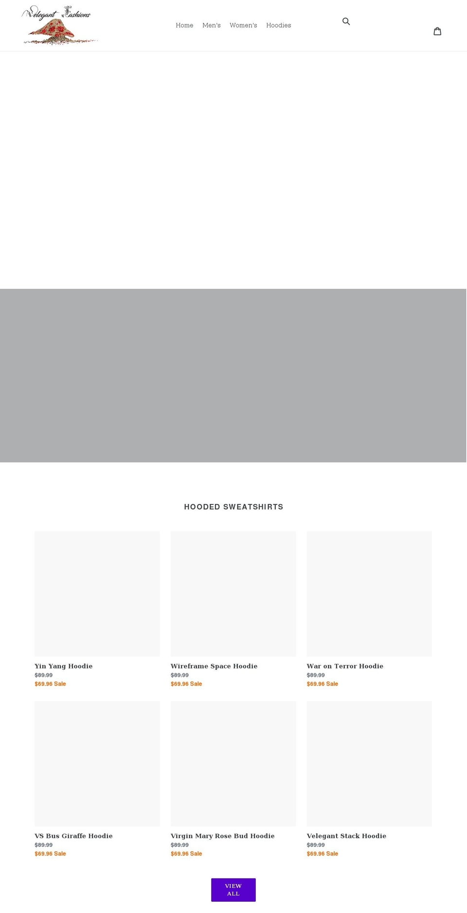 velegantfashions.com shopify website screenshot