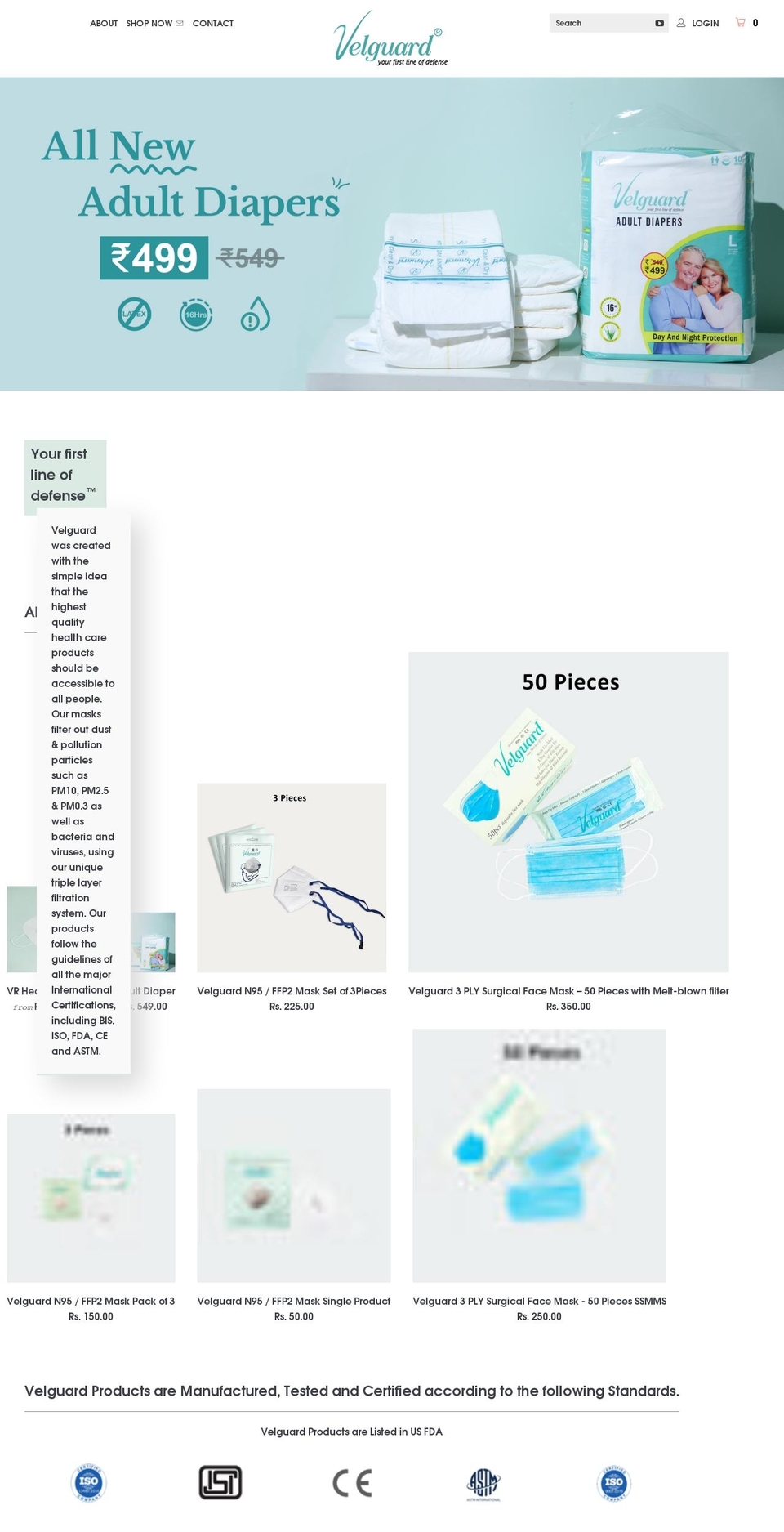 velguard.in shopify website screenshot