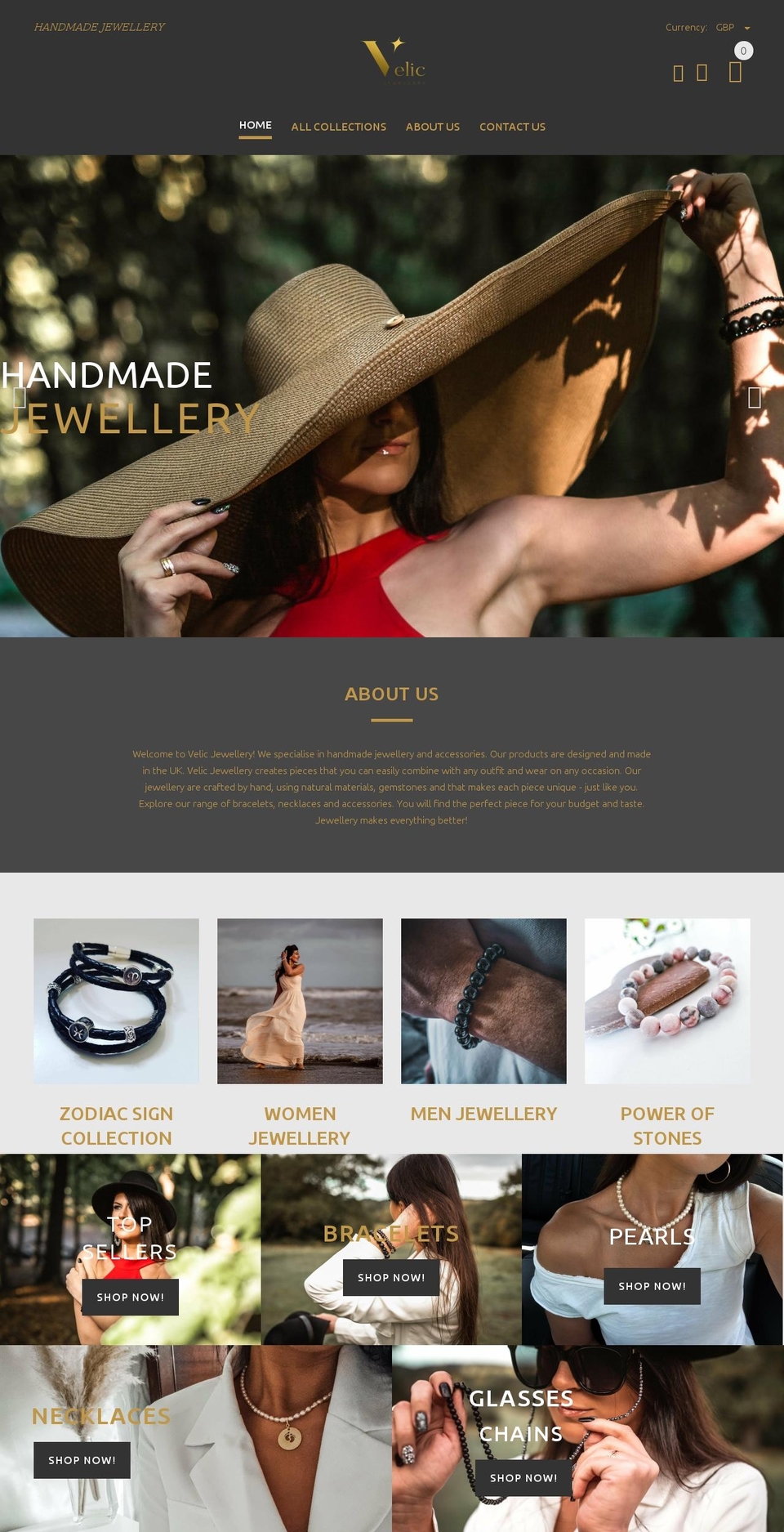 velicjewellery.com shopify website screenshot