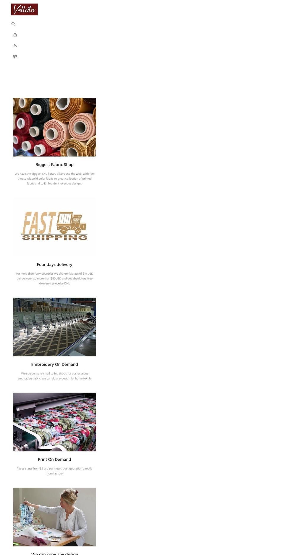 vellato.com shopify website screenshot