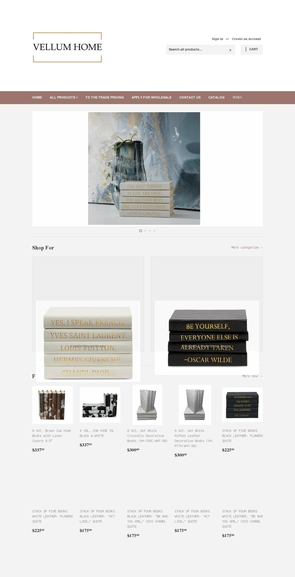vellumhome.com shopify website screenshot