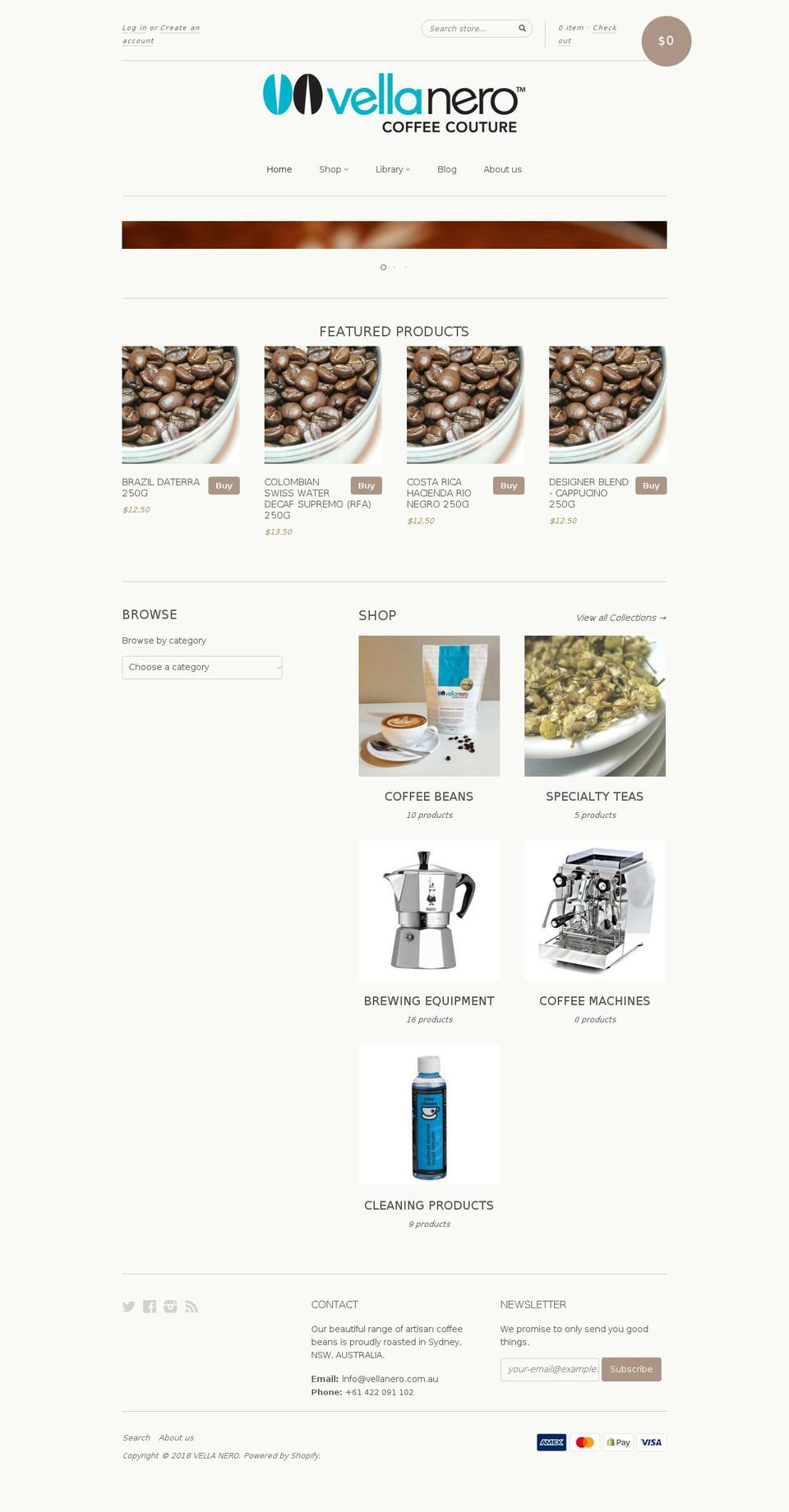 vellutonero.com.au shopify website screenshot