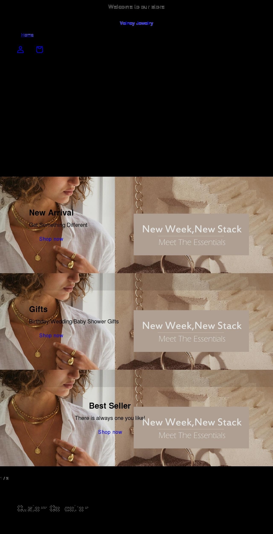 velneyjewelry.com shopify website screenshot