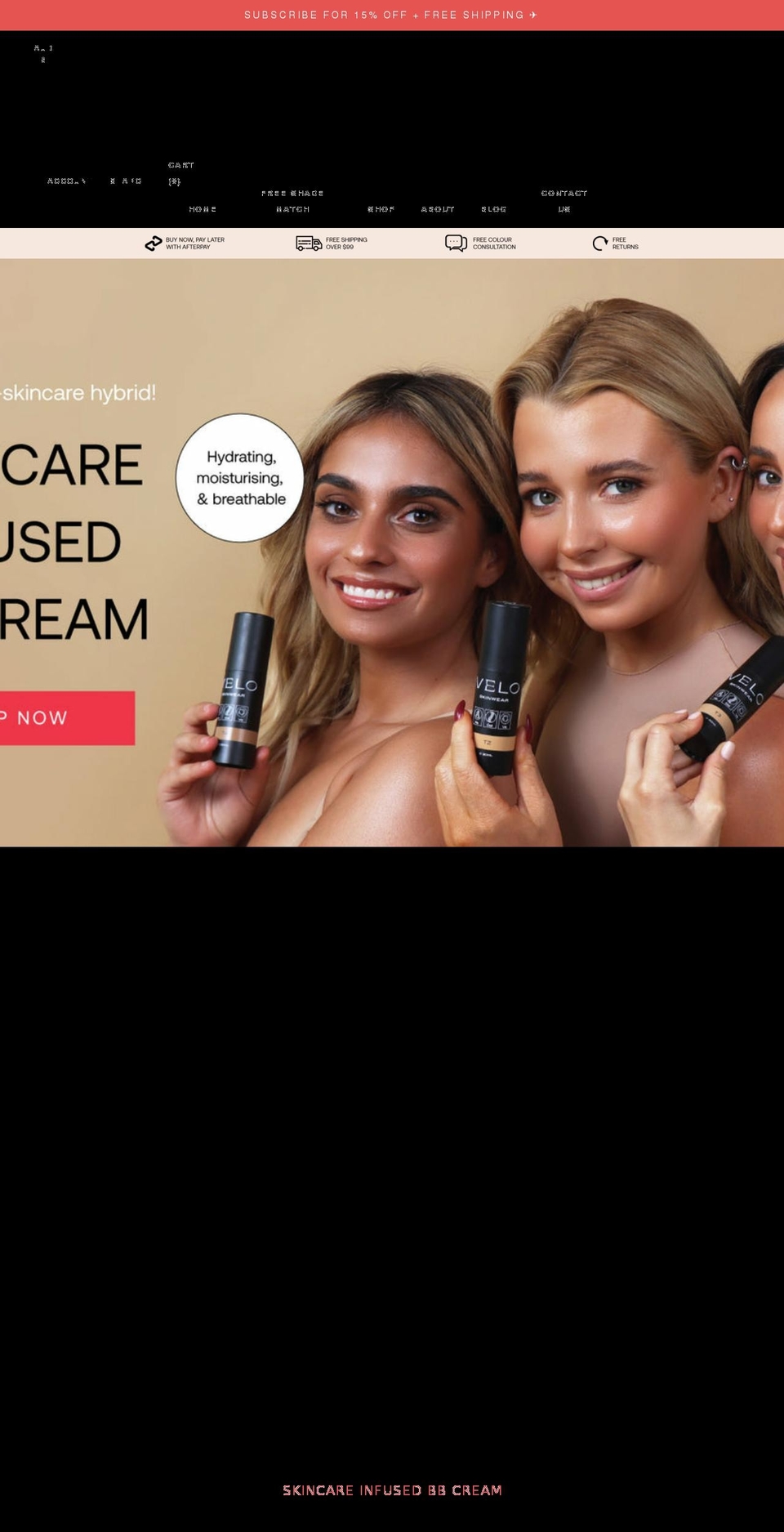 velobeauty.com shopify website screenshot