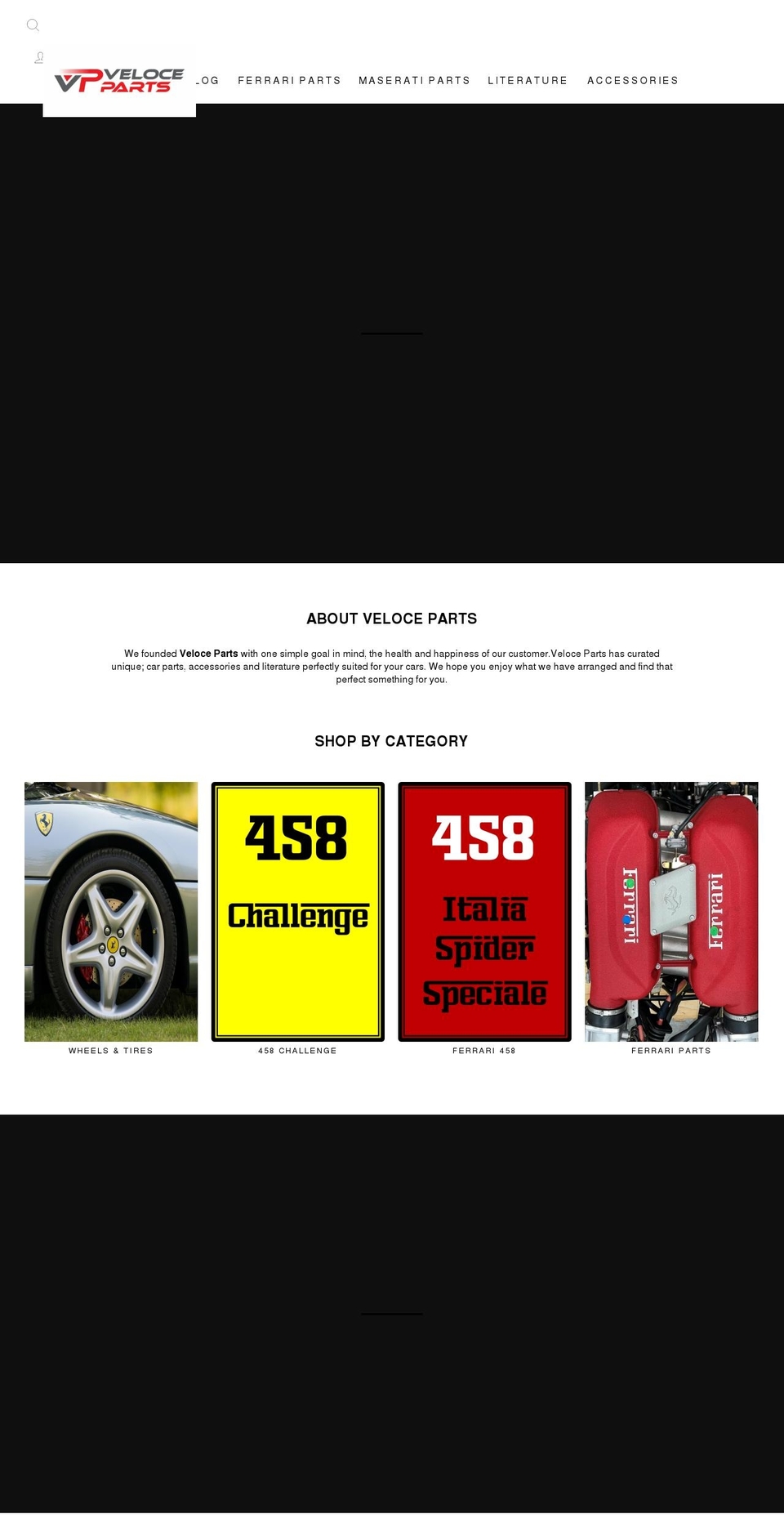 veloceparts.com shopify website screenshot