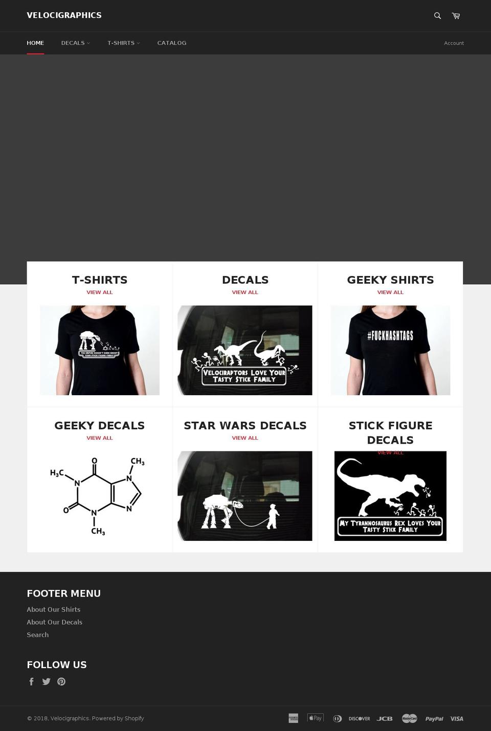 velocigraphics.com — Shopify storefront screenshot