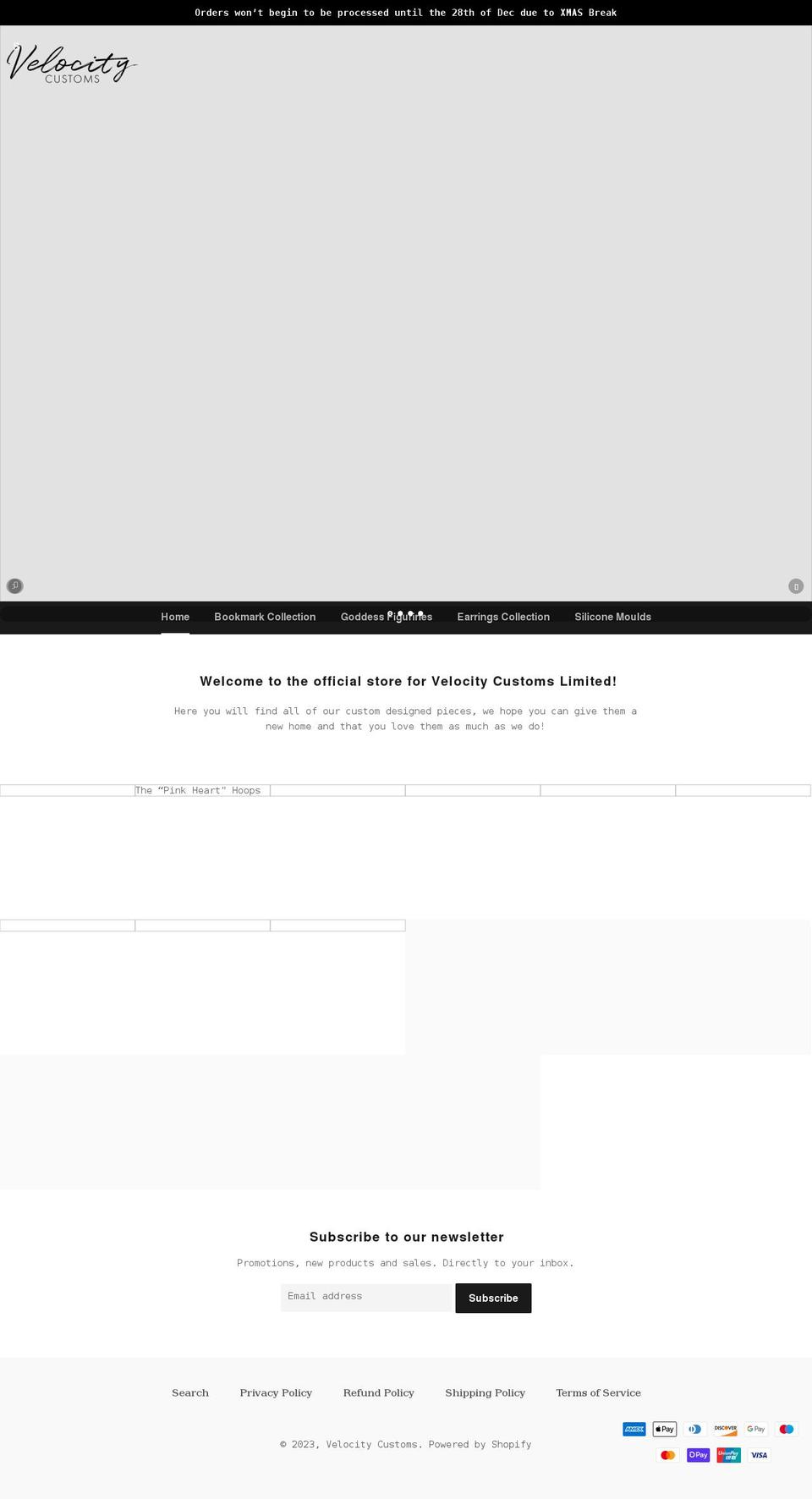 velocitycustoms.co.uk shopify website screenshot