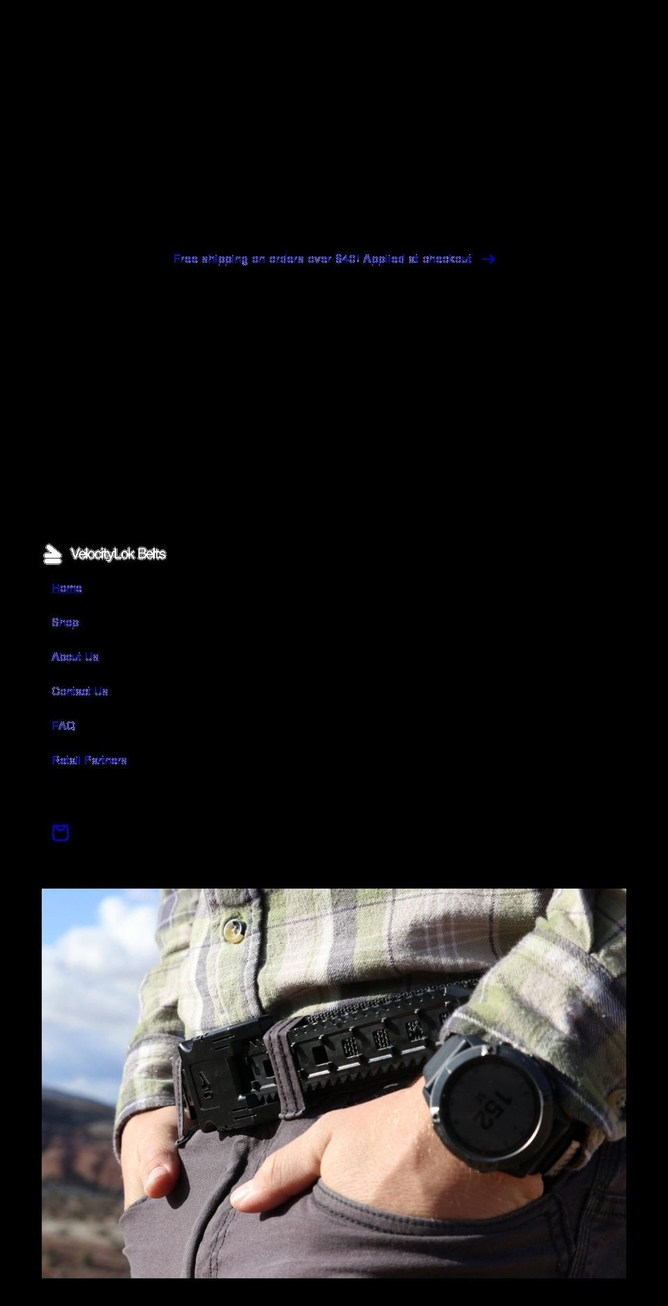 velocitylokbelts.com shopify website screenshot