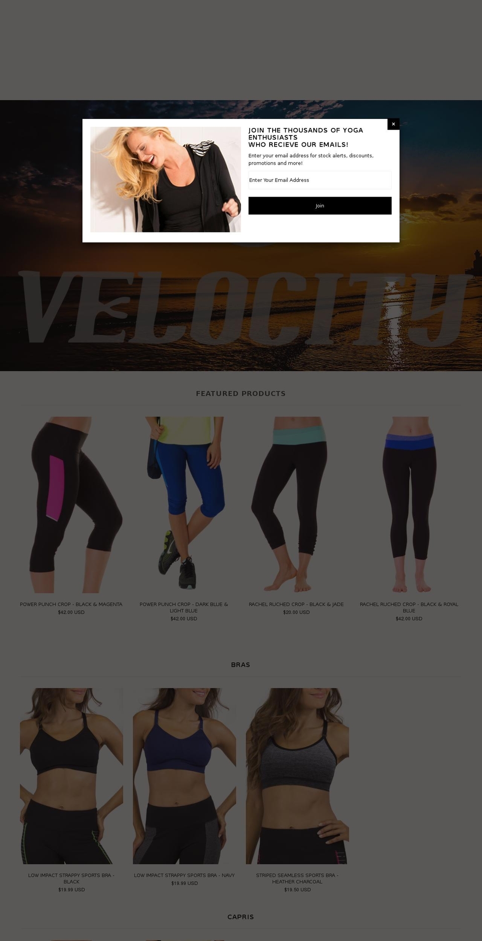 velocitysportswear.com shopify website screenshot