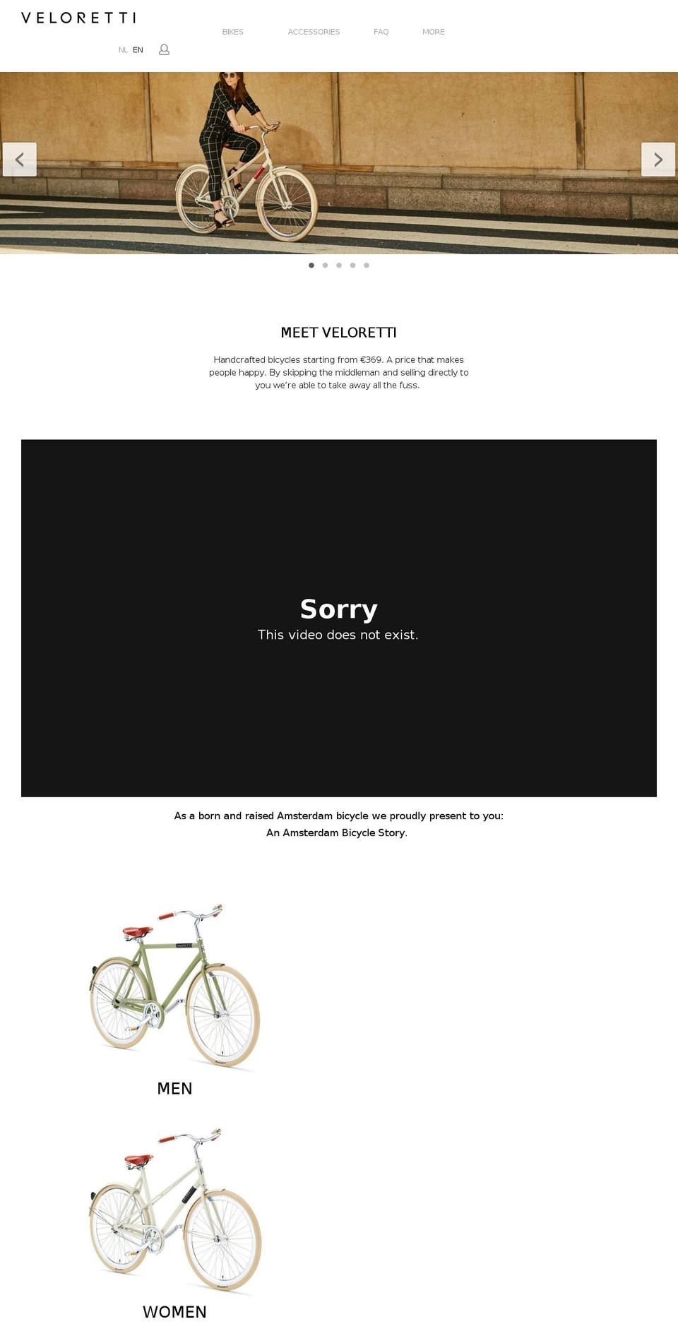 veloretti.be shopify website screenshot