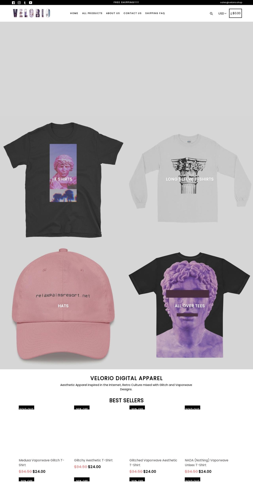 velorio.shop shopify website screenshot