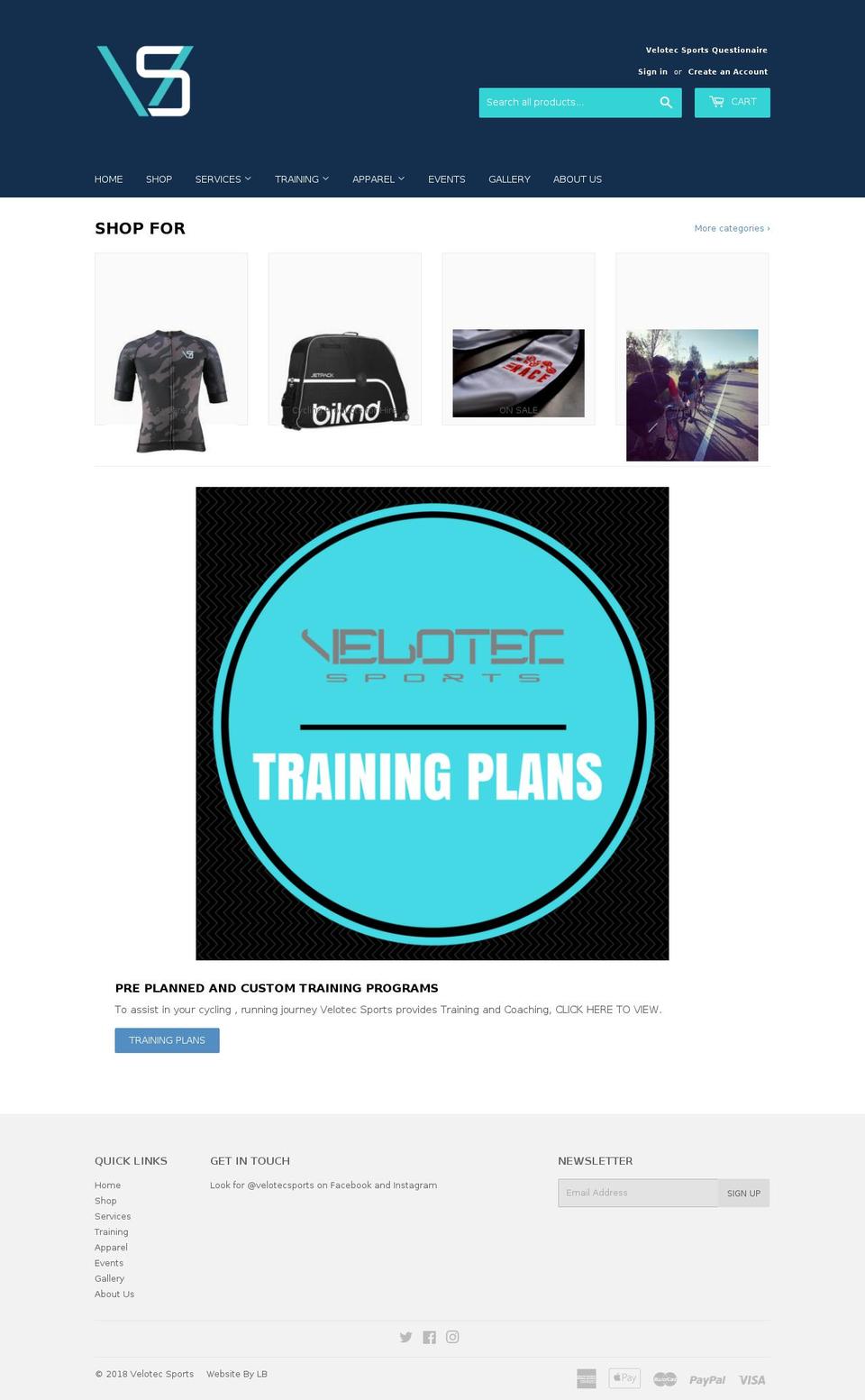 velotecsports.com.au shopify website screenshot