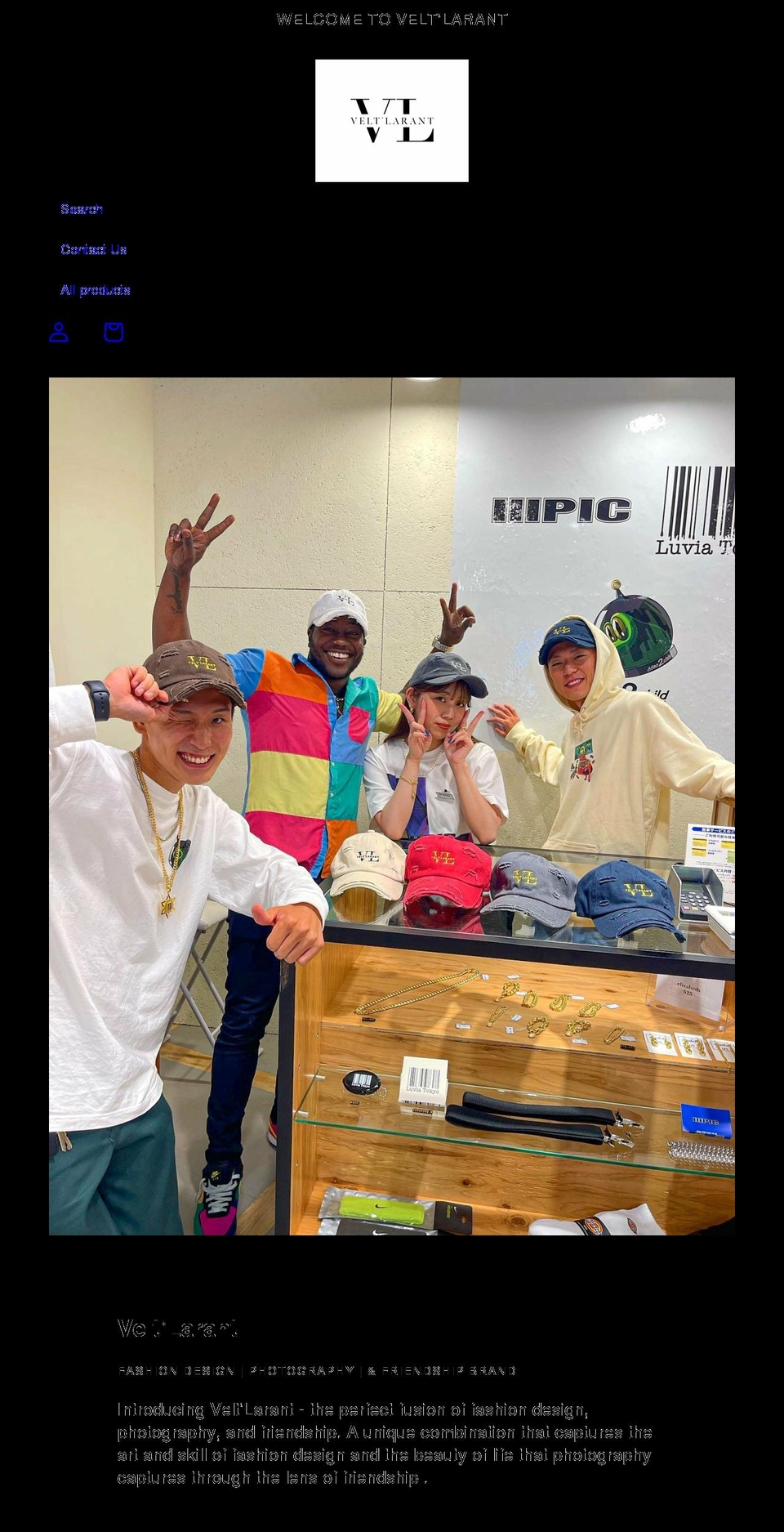 veltlarant.com shopify website screenshot