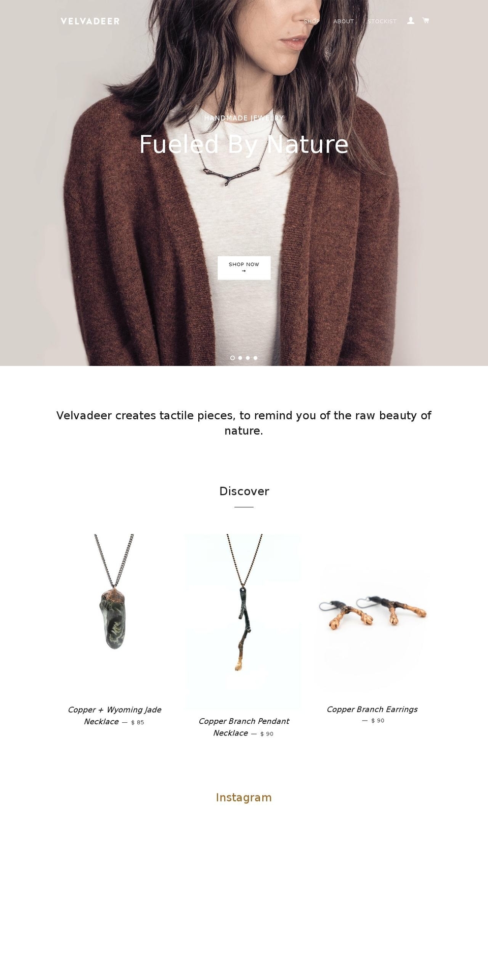 velvadeer.com — Shopify storefront screenshot