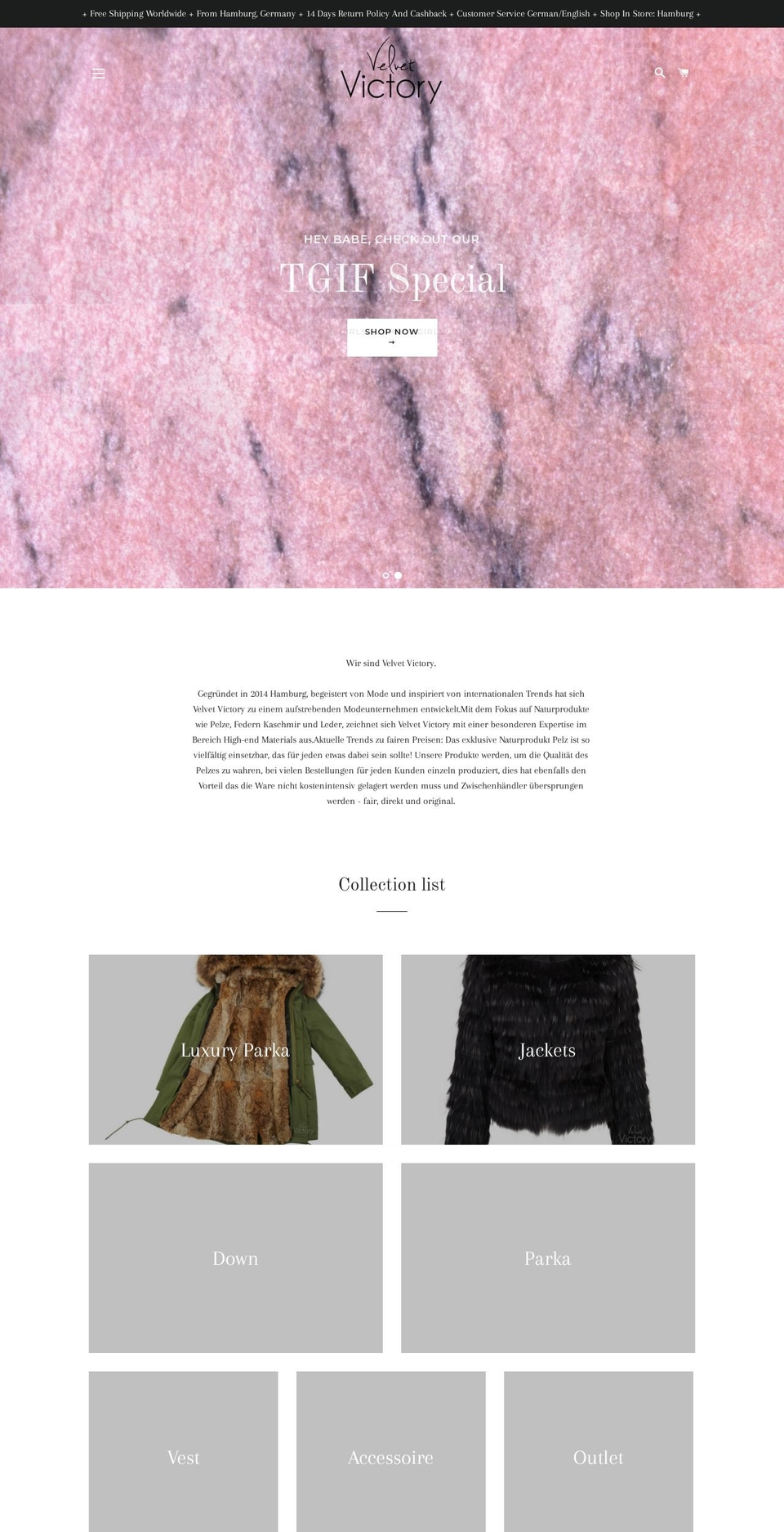 velvet-victory.com — Shopify storefront screenshot