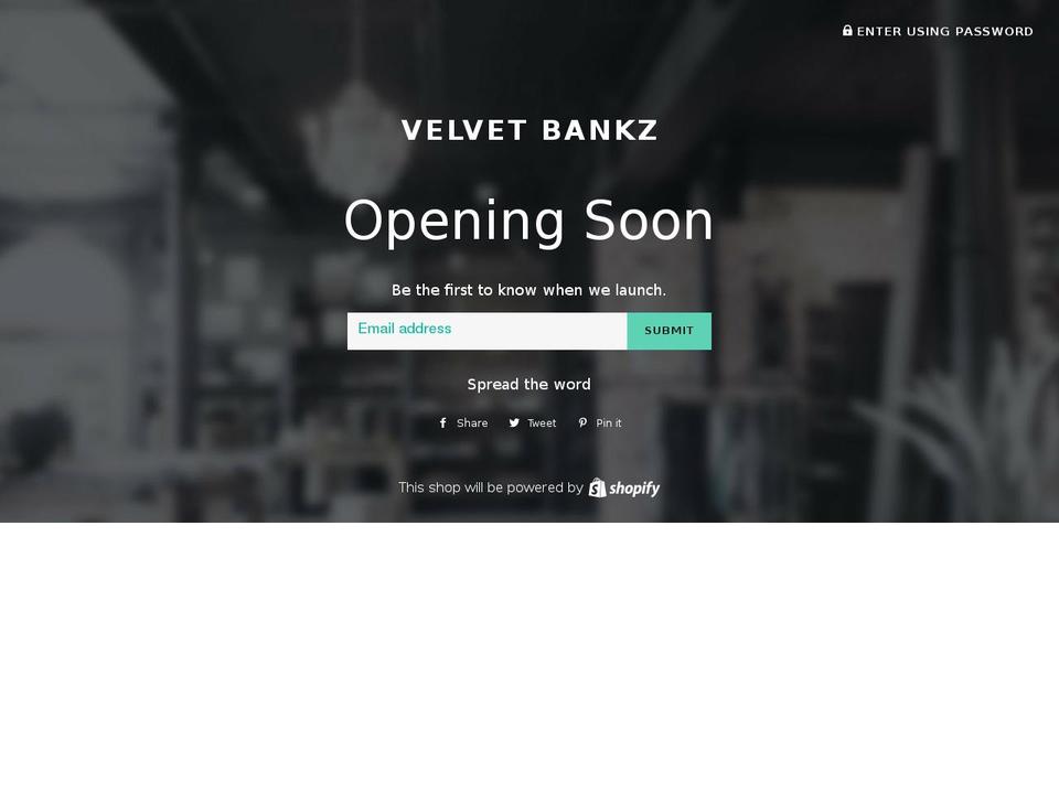 velvetbankz.com — Shopify storefront screenshot