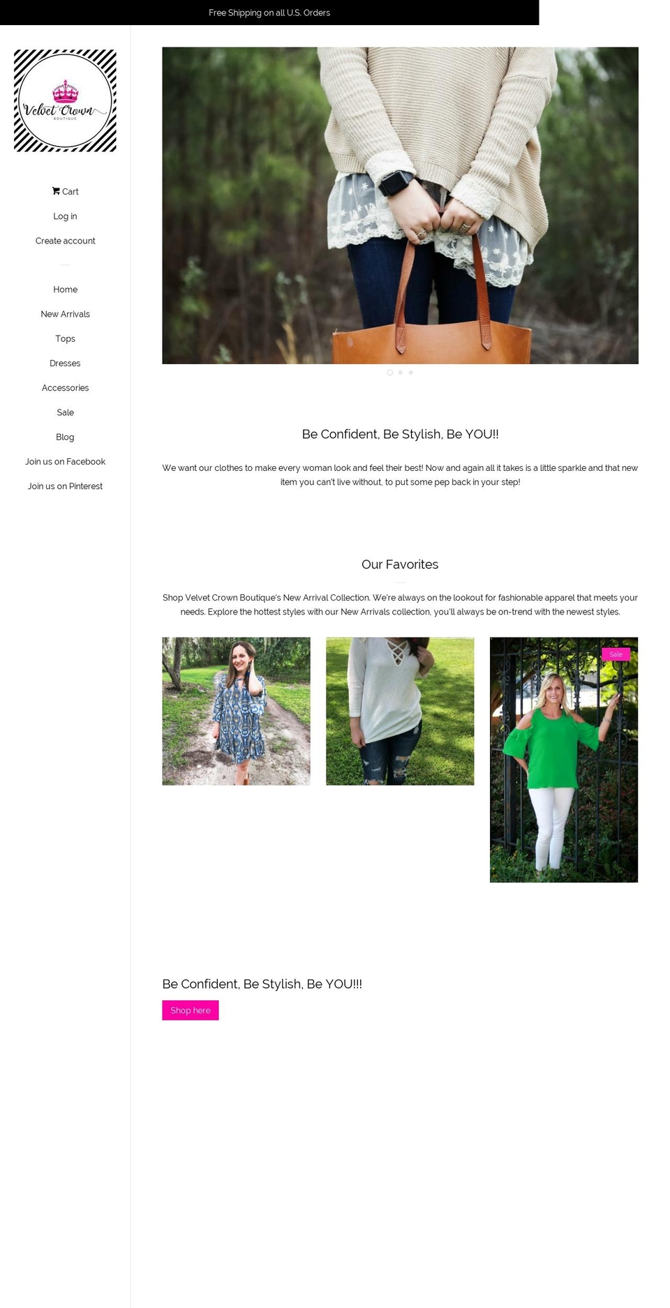 velvetcrownboutique.com — Shopify storefront screenshot