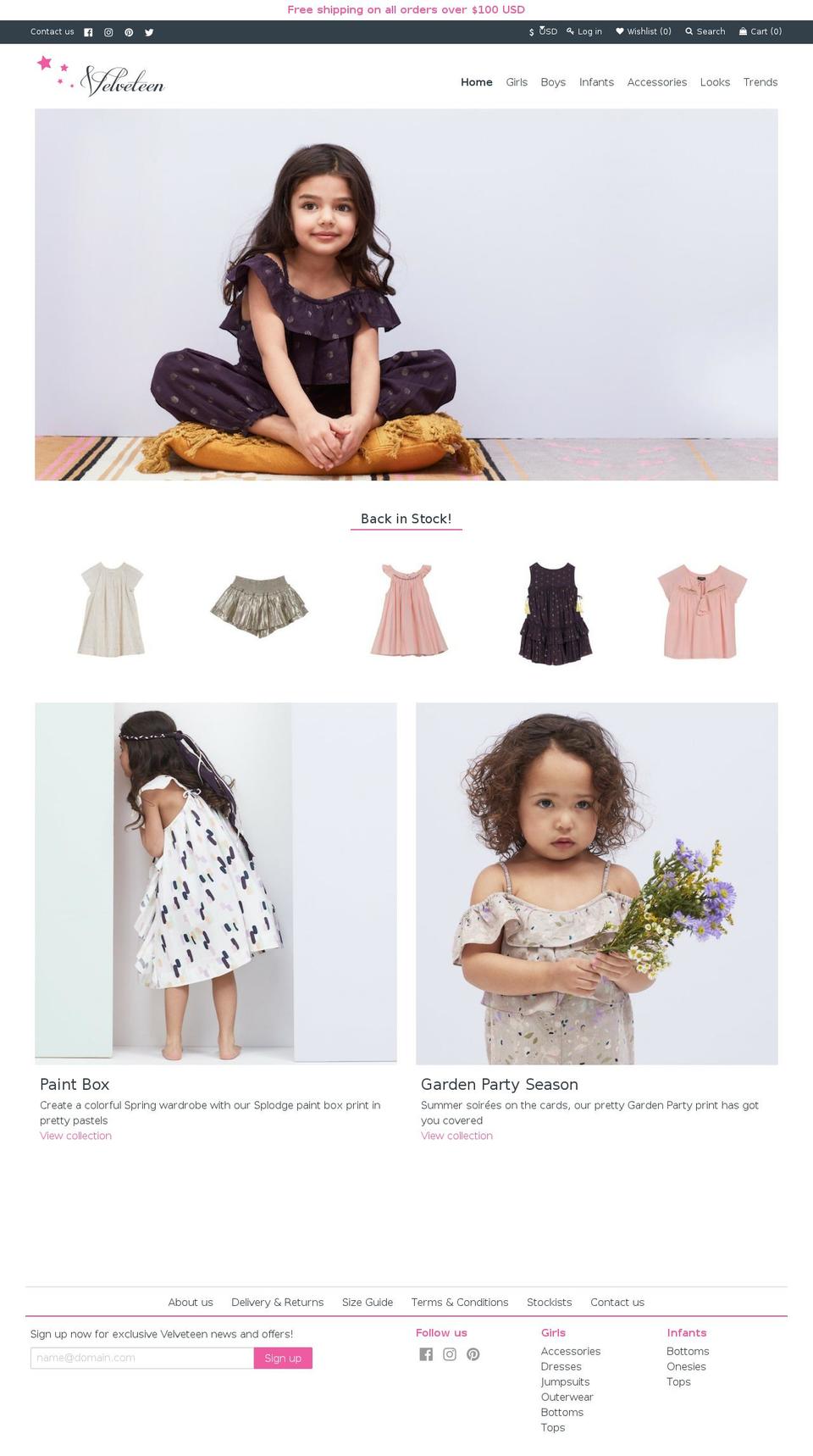 Fashion Shopify theme site example velveteenclothing.com