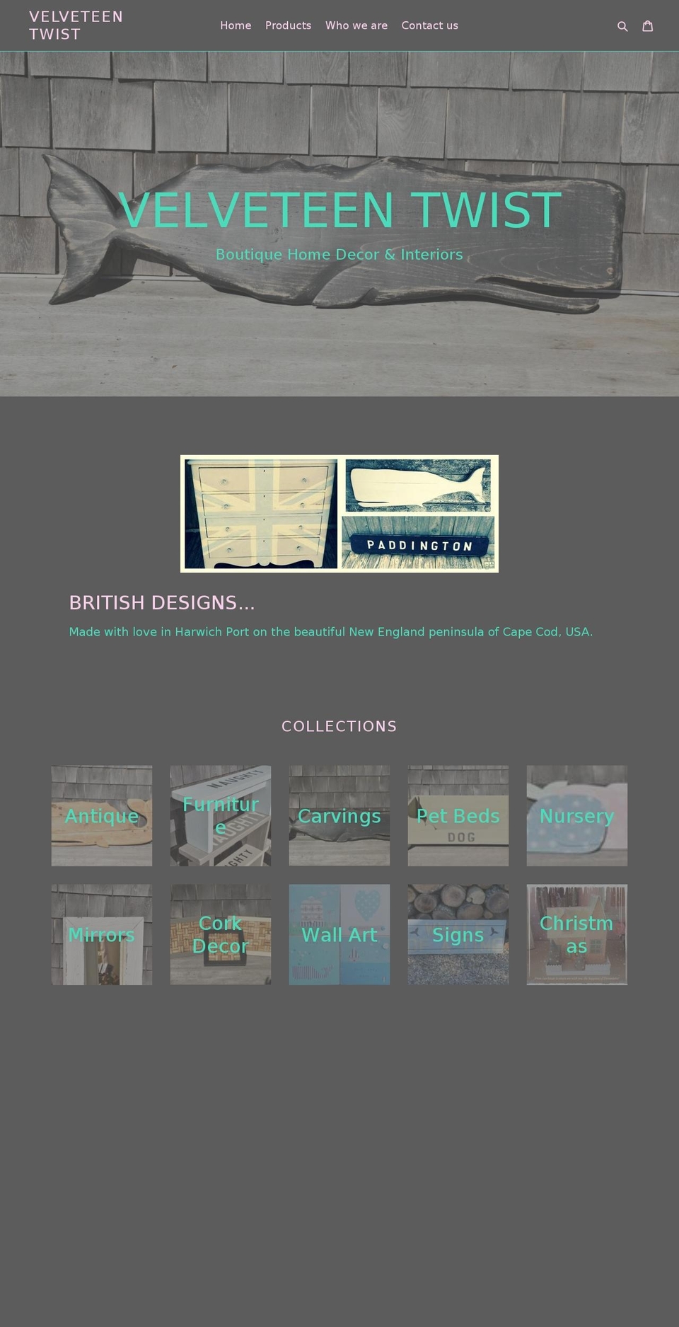 velveteentwist.com — Shopify storefront screenshot