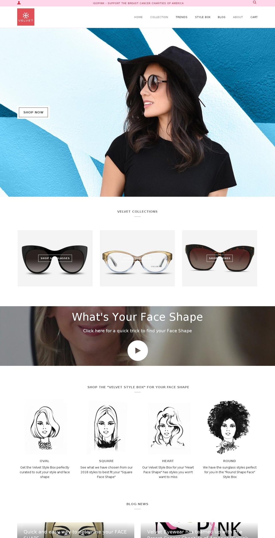 velveteyewear.com — Shopify storefront screenshot