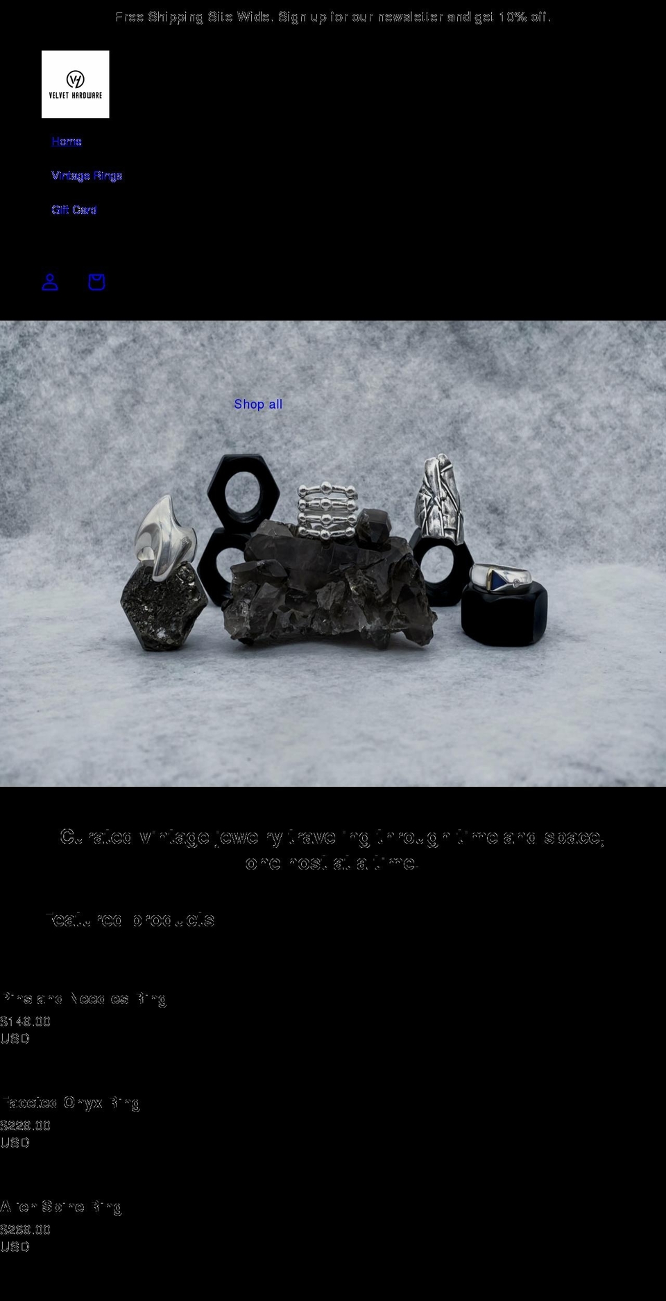 velvethardware.com shopify website screenshot