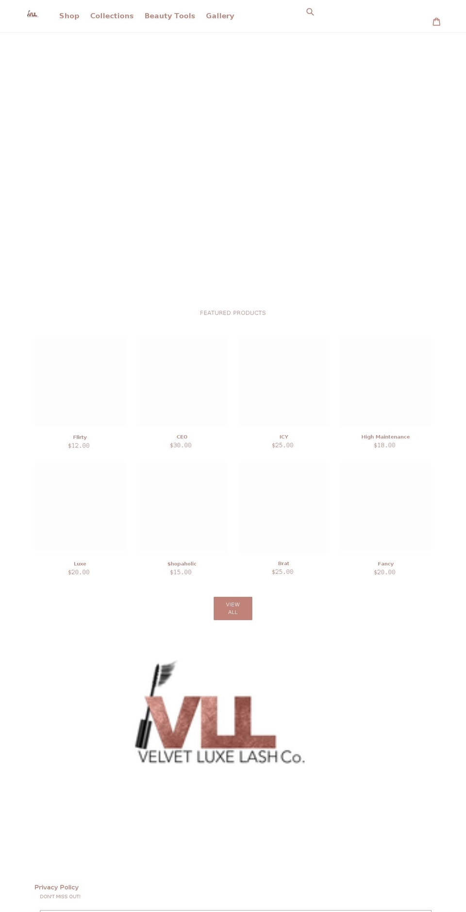 velvetluxeco.com shopify website screenshot