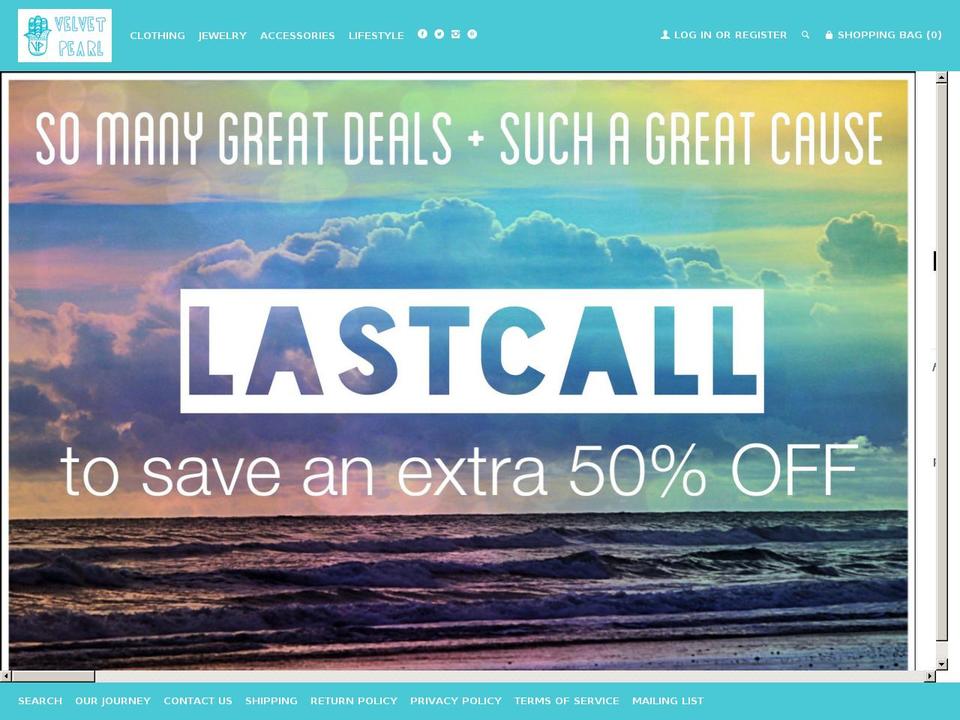 velvetpearl.com shopify website screenshot